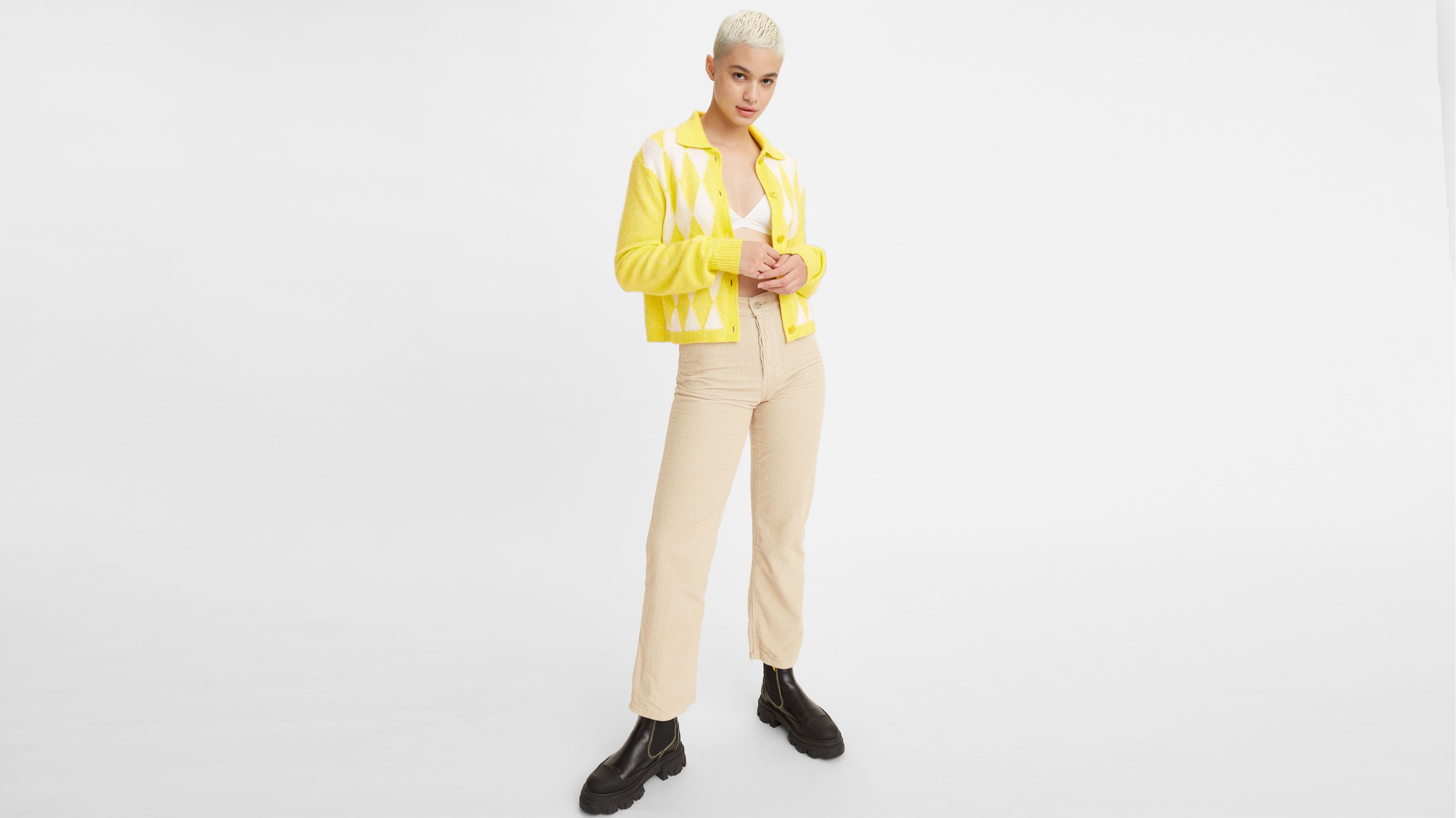 Ribcage Straight Ankle Corduroy Women's Pants 1