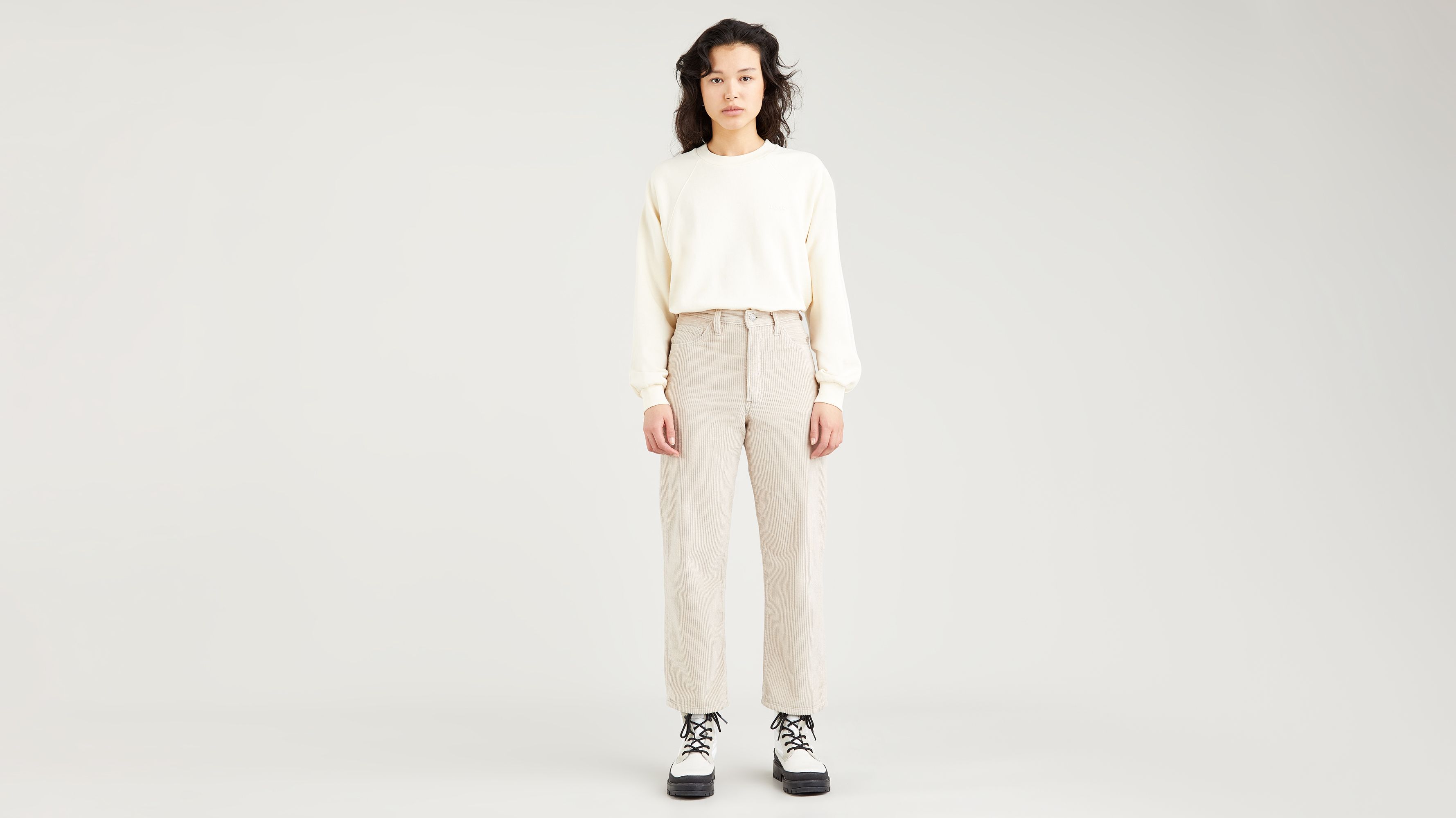 ribcage straight ankle corduroy pants