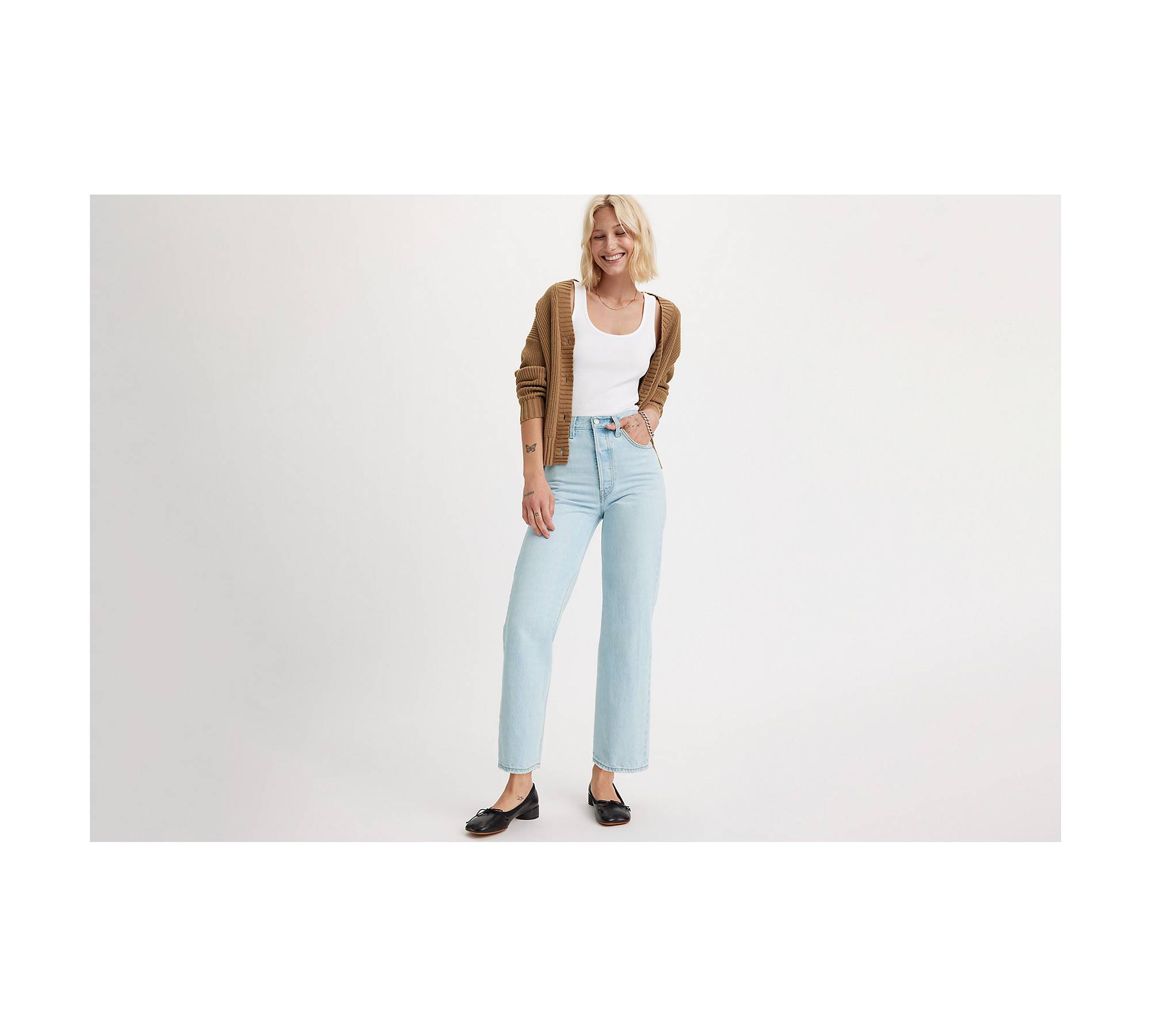 Ribcage Straight Ankle Women's Jeans - Light Wash
