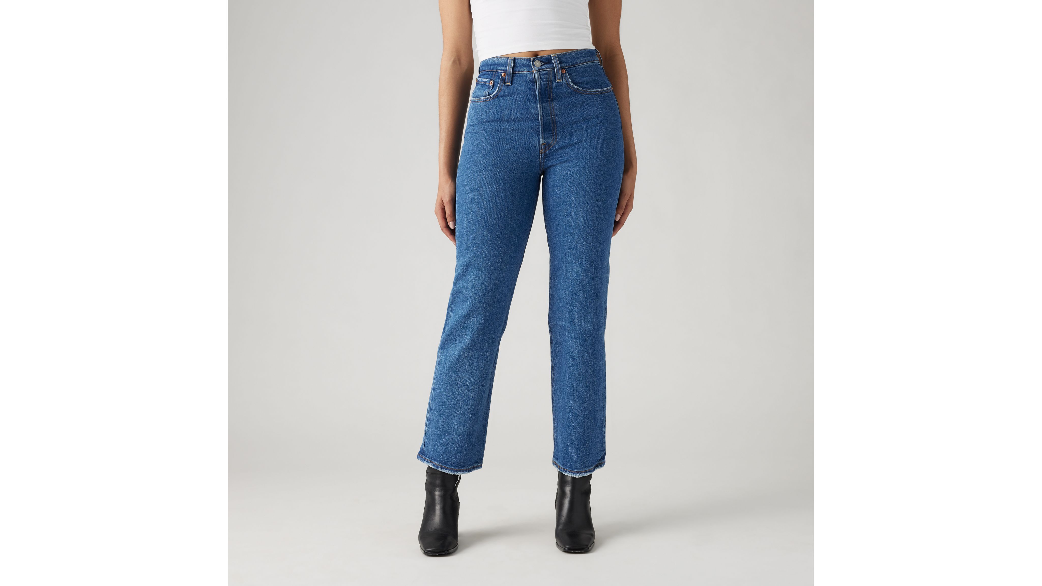 Levi's - High Waisted Ribcage Straight Ankle Jeans in Jazz Jive Together