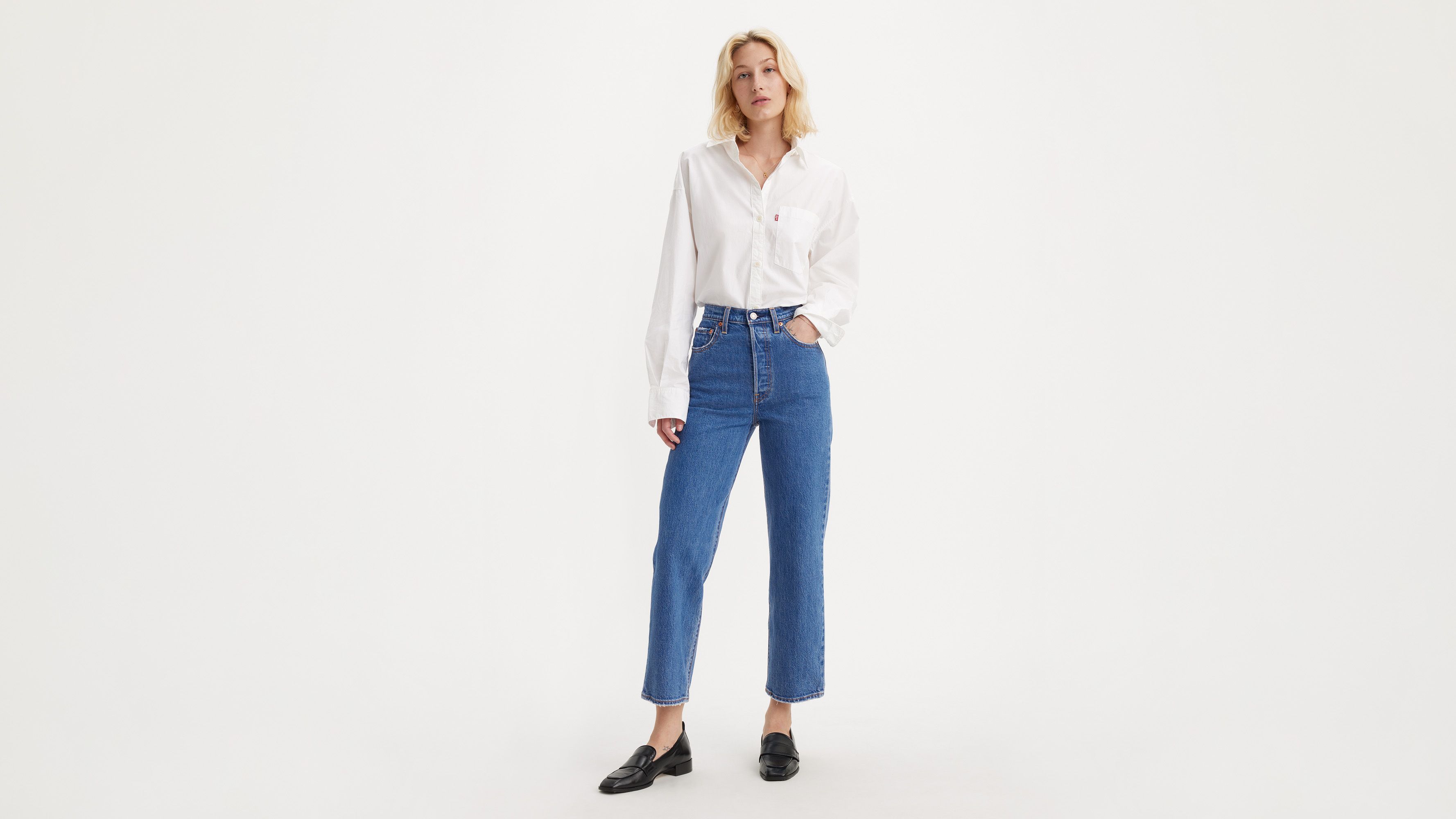 Introducir 57+ imagen levi’s straight ankle ribcage jeans