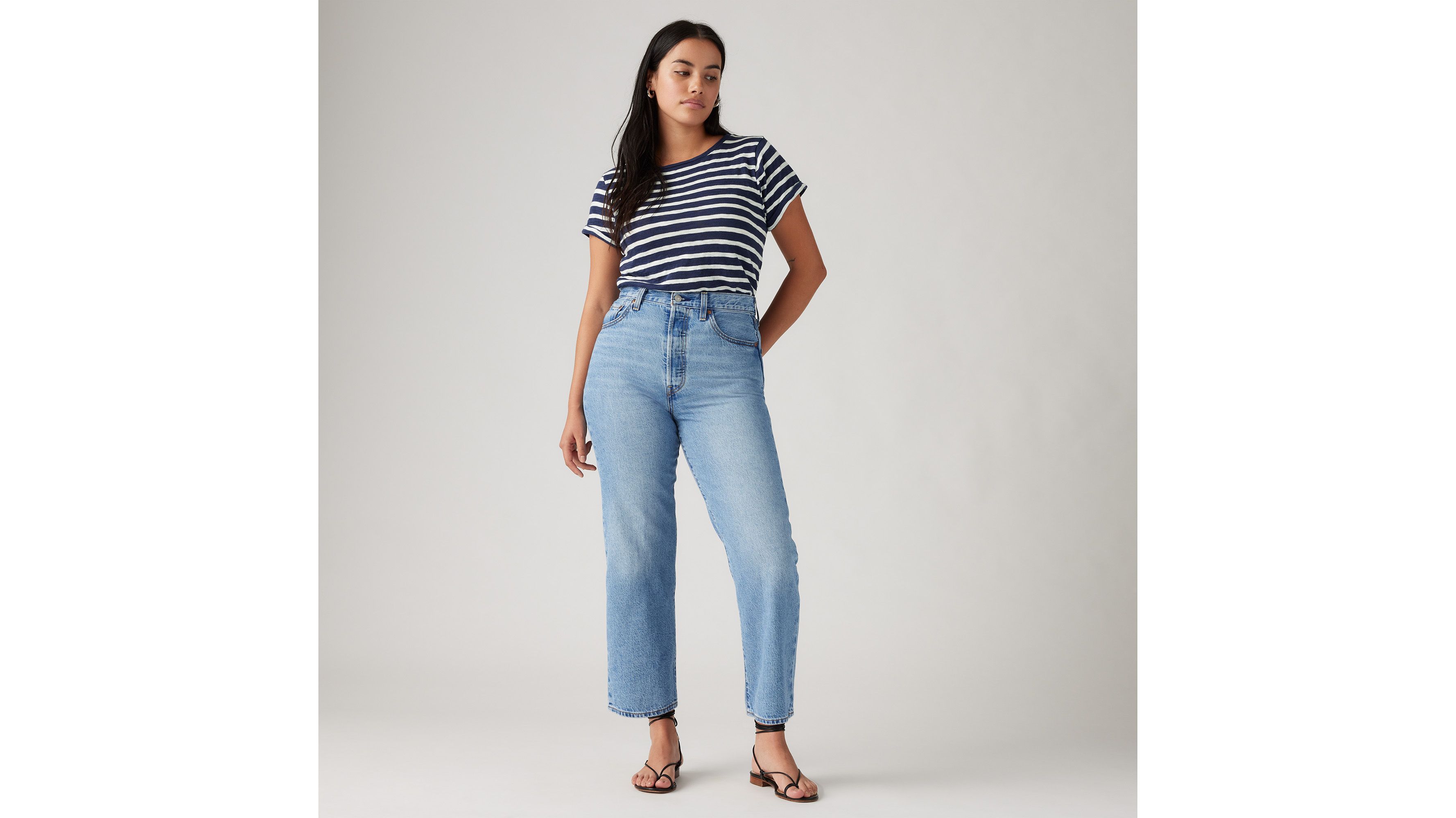Levi's Ribcage Straight Ankle Jeans Cloud Over  Levis ribcage straight  ankle jeans, Levi, Levi jeans women