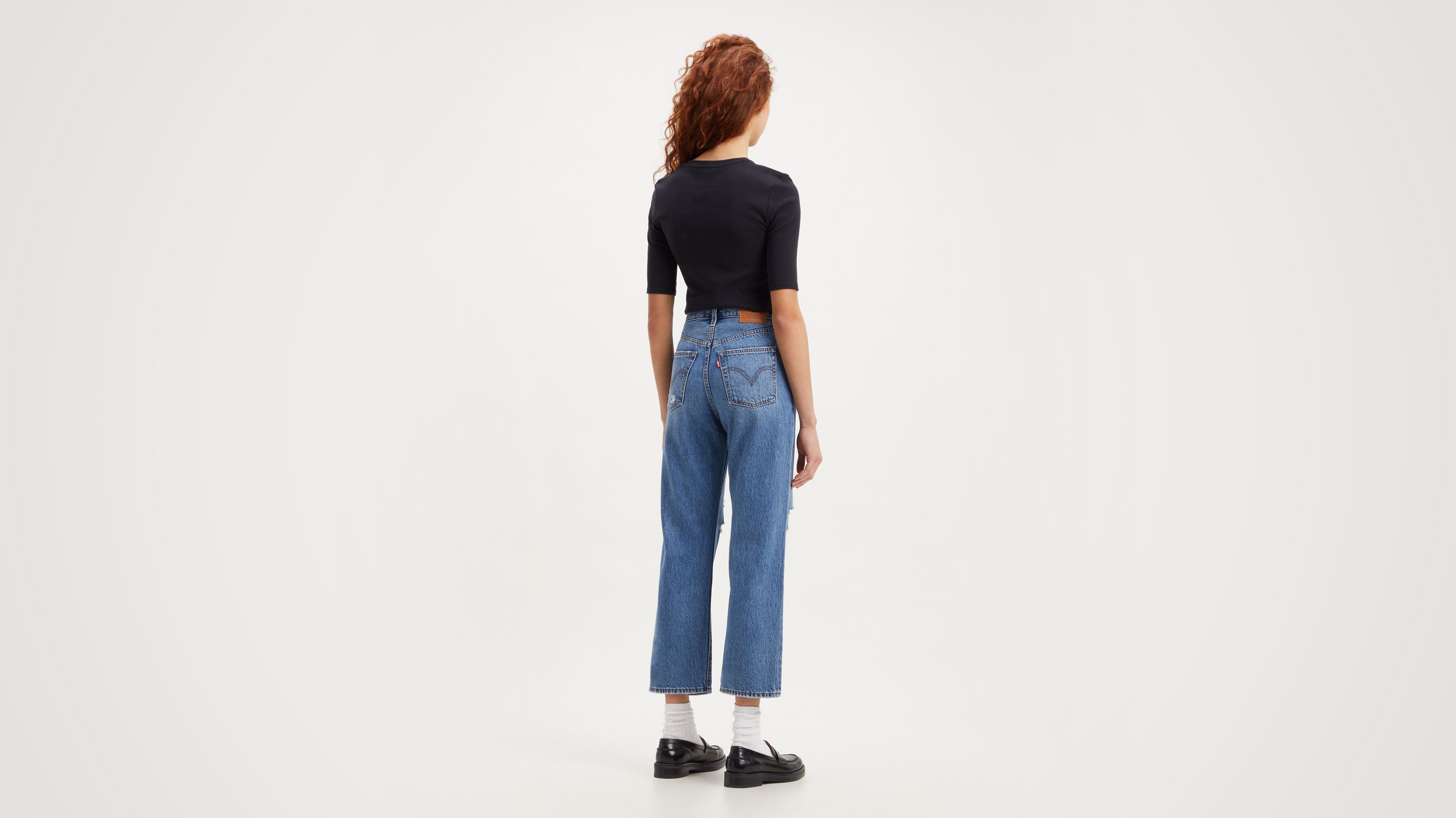 Ribcage Straight Ankle Jeans - Blue | Levi's® BE