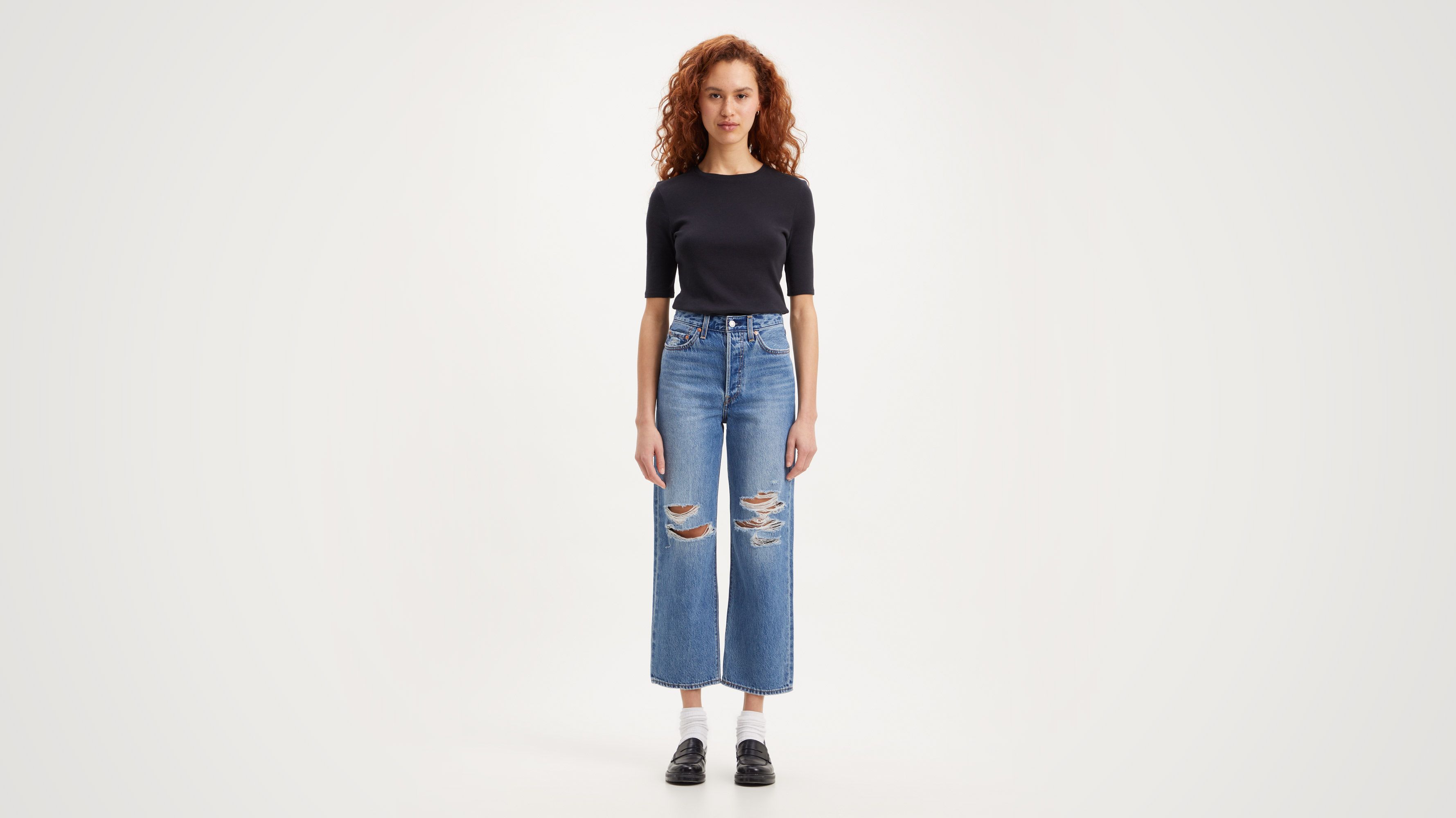 Ribcage Straight Ankle Jeans - Blue | Levi's® GB