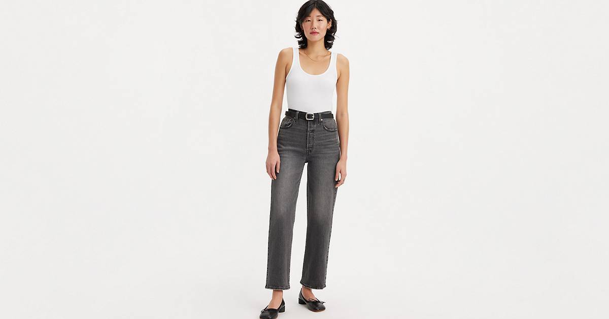 Ribcage Straight Ankle Women's Jeans - Black | Levi's® CA