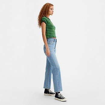 Korte Ribcage jeans med lige ben 2