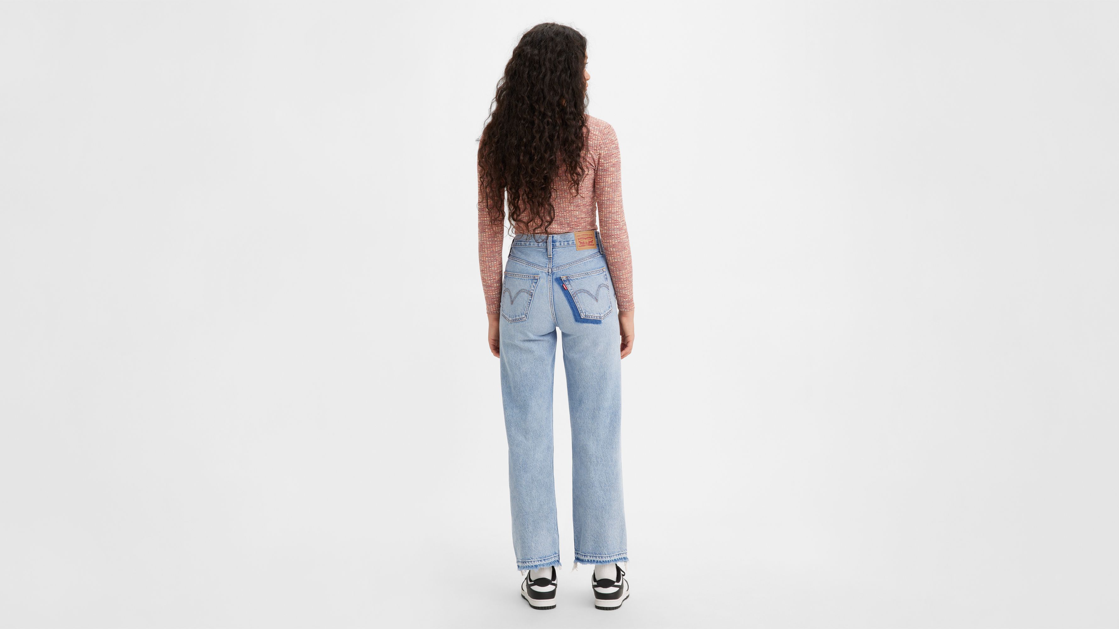 Ribcage Straight Ankle Jeans - Blue