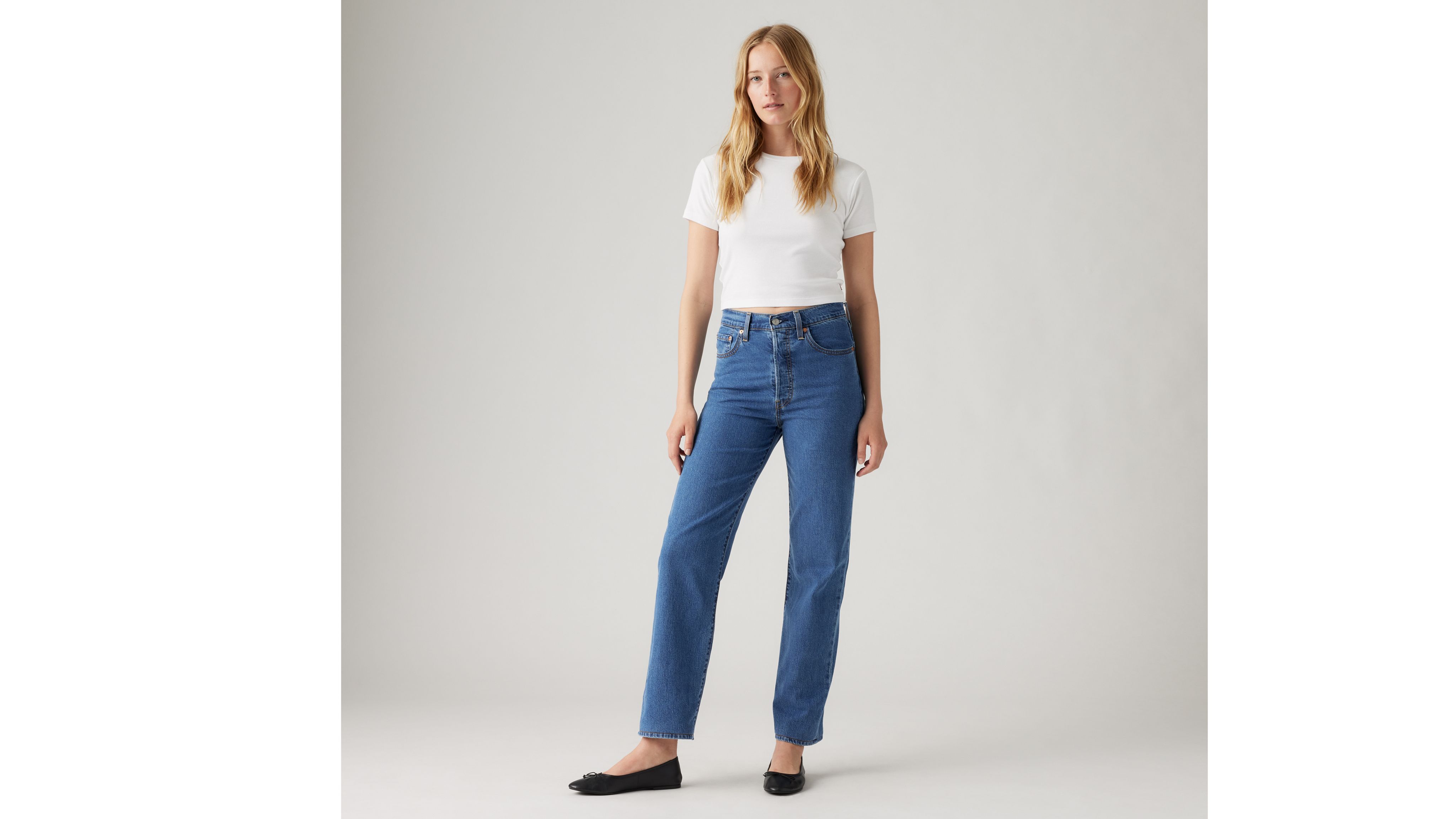 Levi's Ribcage Straight Ankle Jeans in In The Middle • Shop American  Threads Women's Trendy Online Boutique – americanthreads