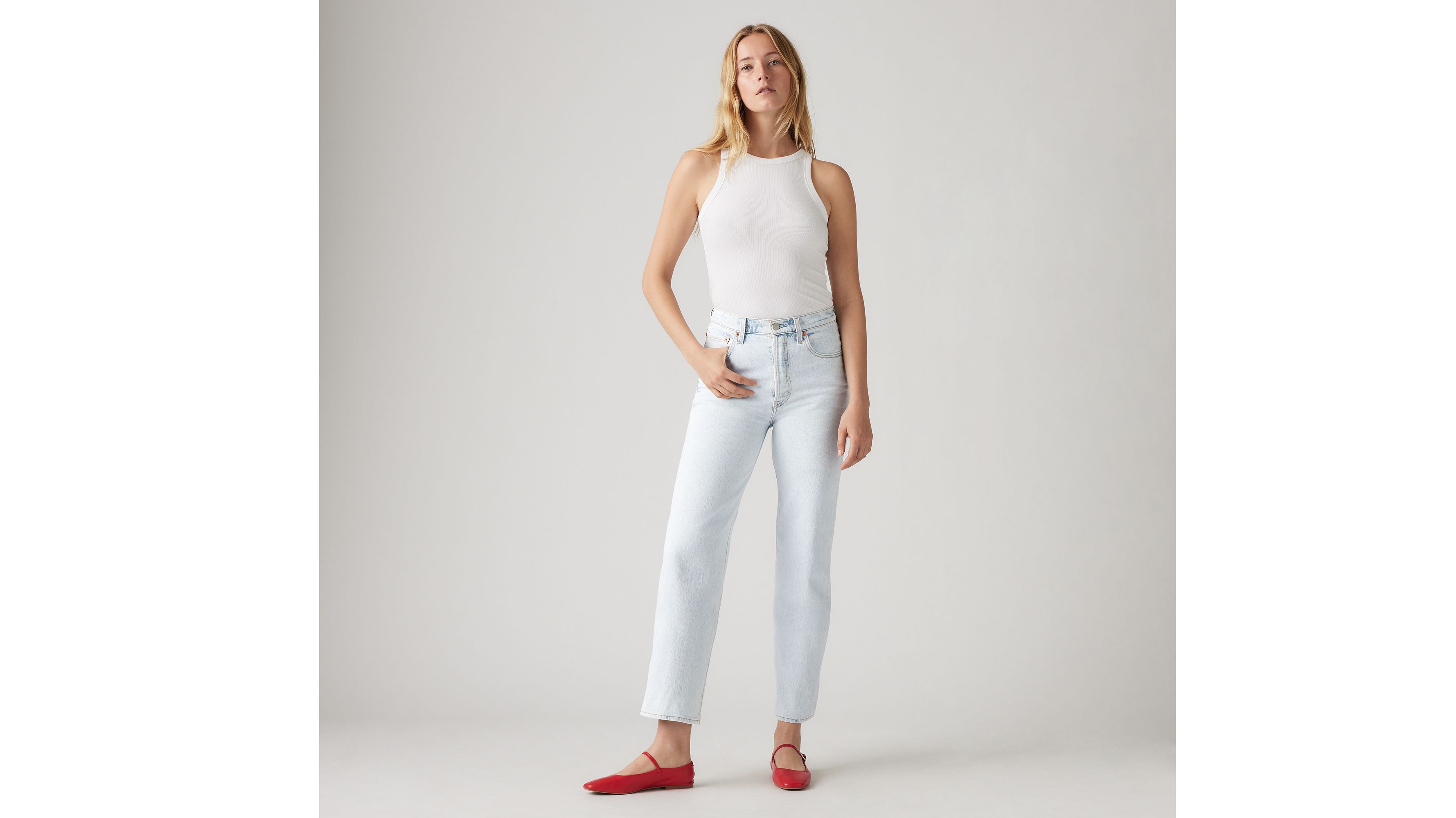 Shop Levi's Ribcage Straight Ankle Women's Jeans 32x27 In Be Frayed