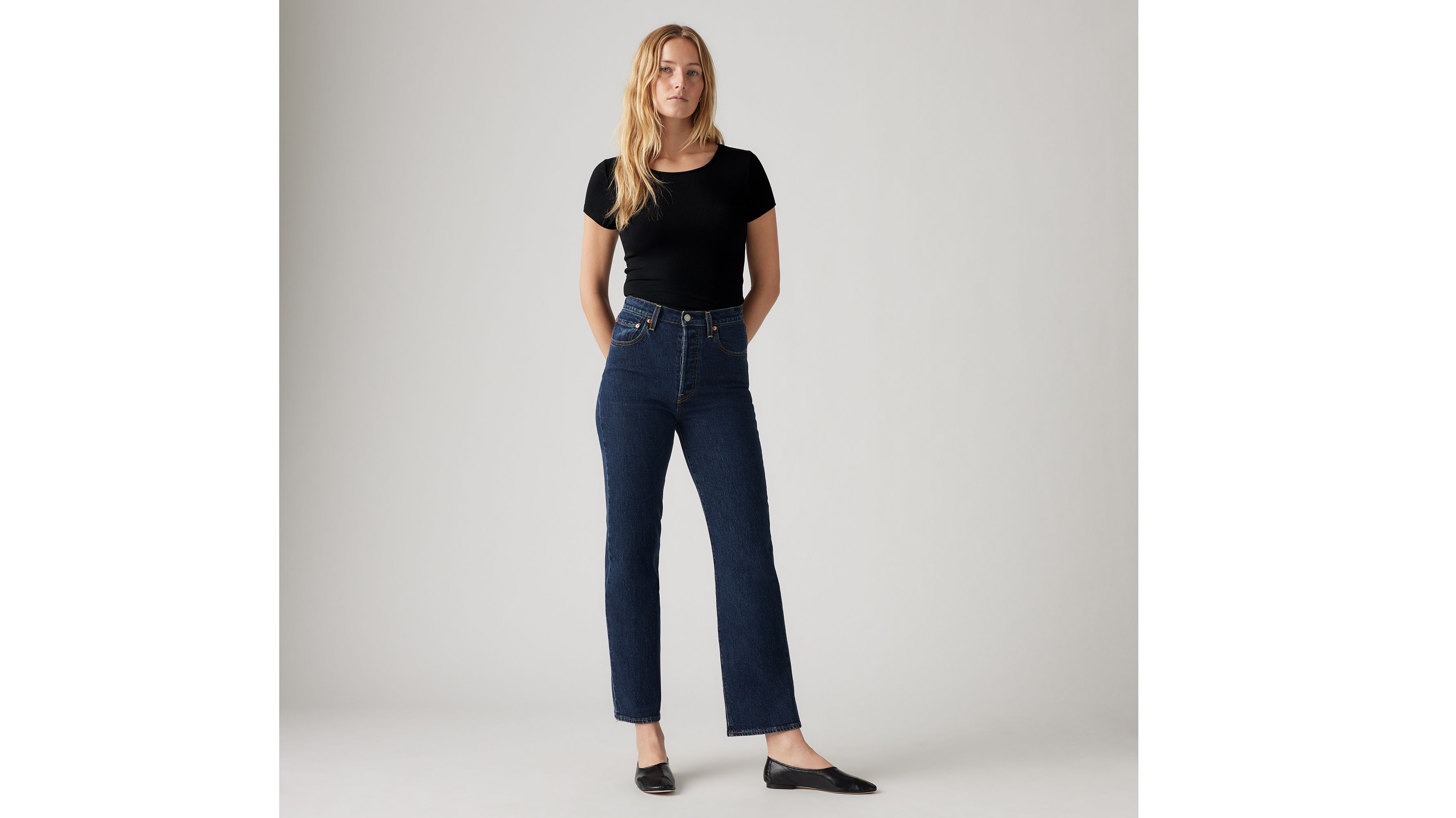 Ribcage No Back Pocket Women's Jeans - Dark Wash