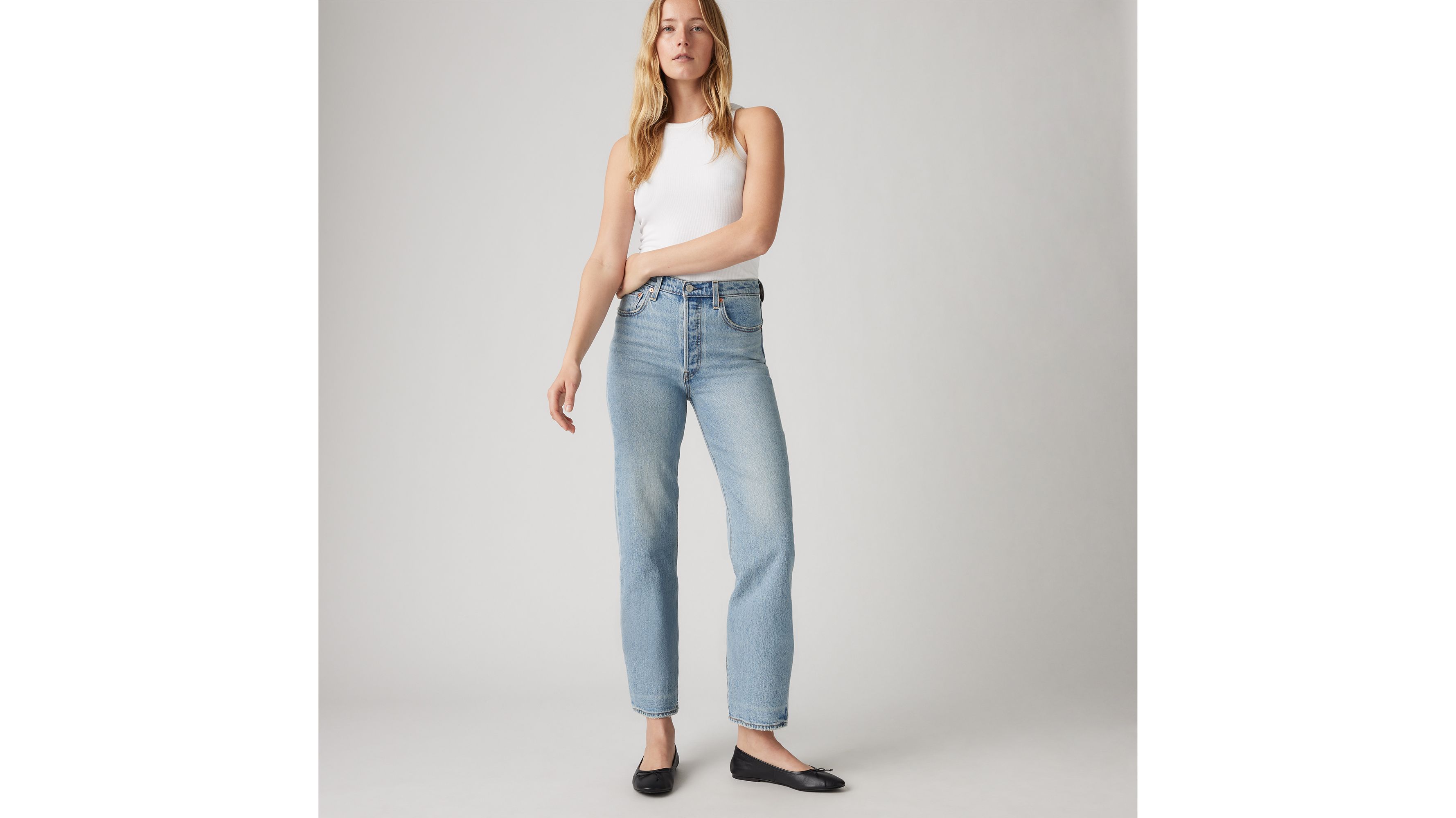 Jeans Ribcage Straight alla caviglia