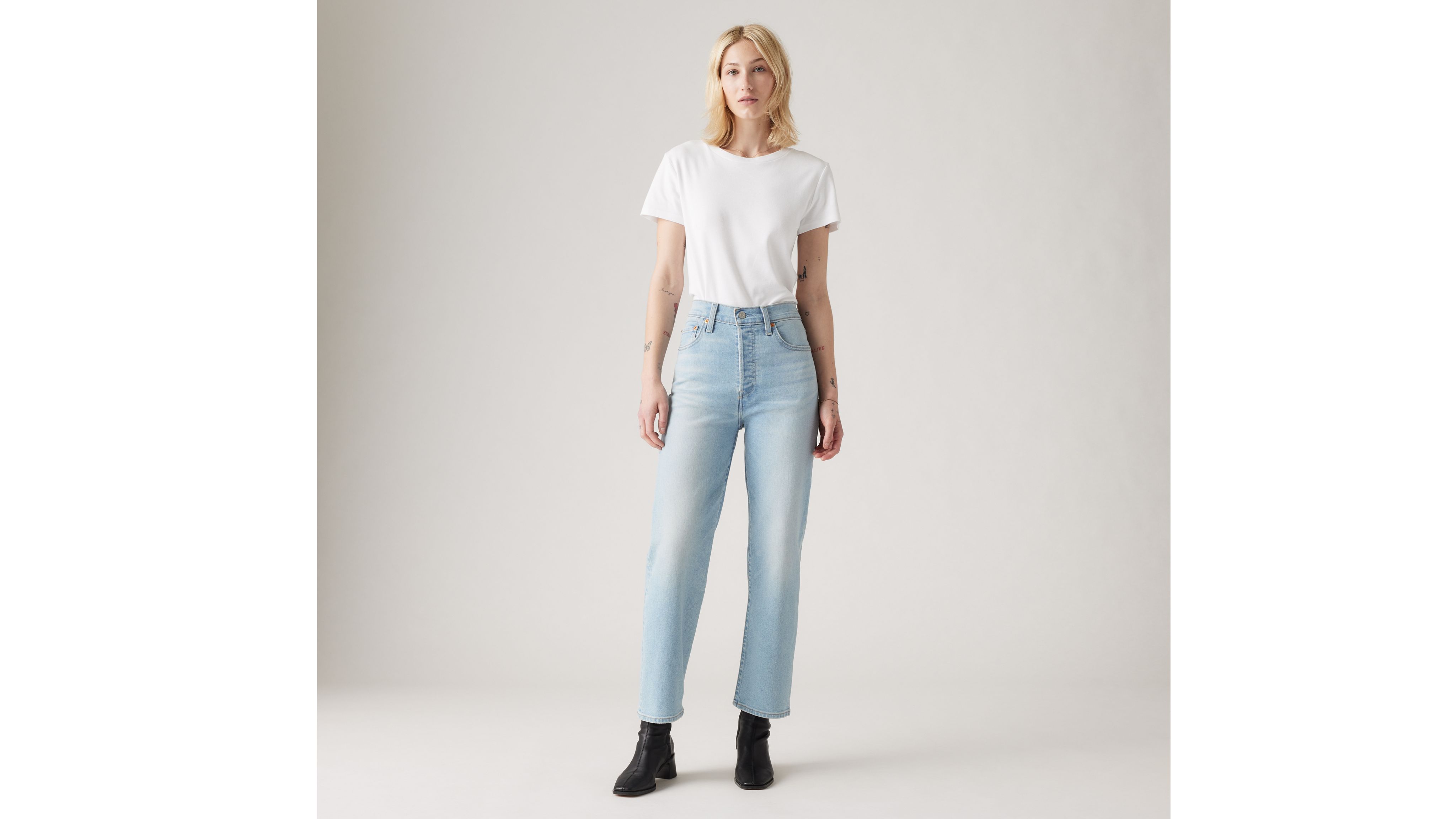 Jeans Ribcage Straight alla caviglia