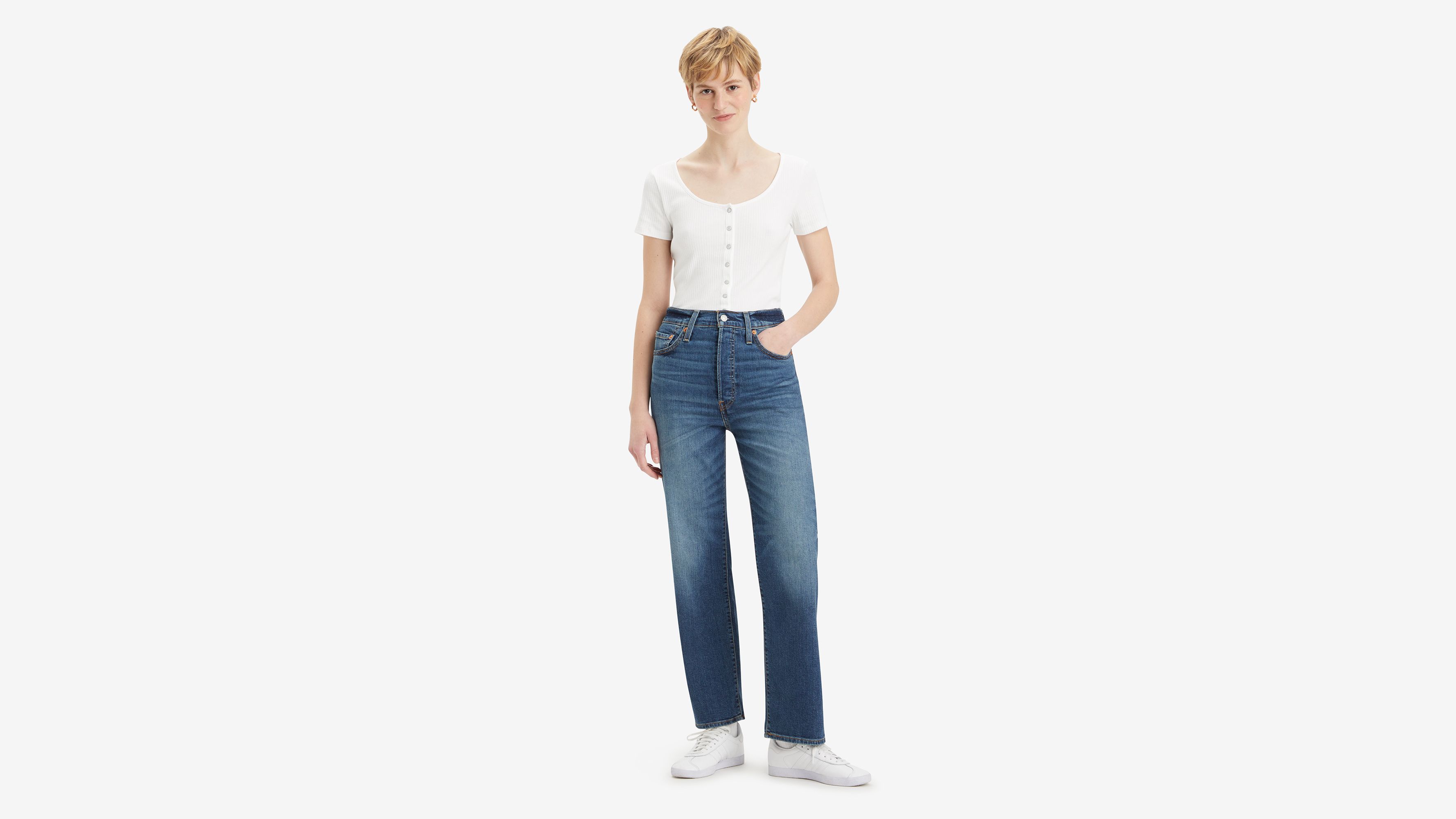 ribcage high waist ankle straight leg jeans