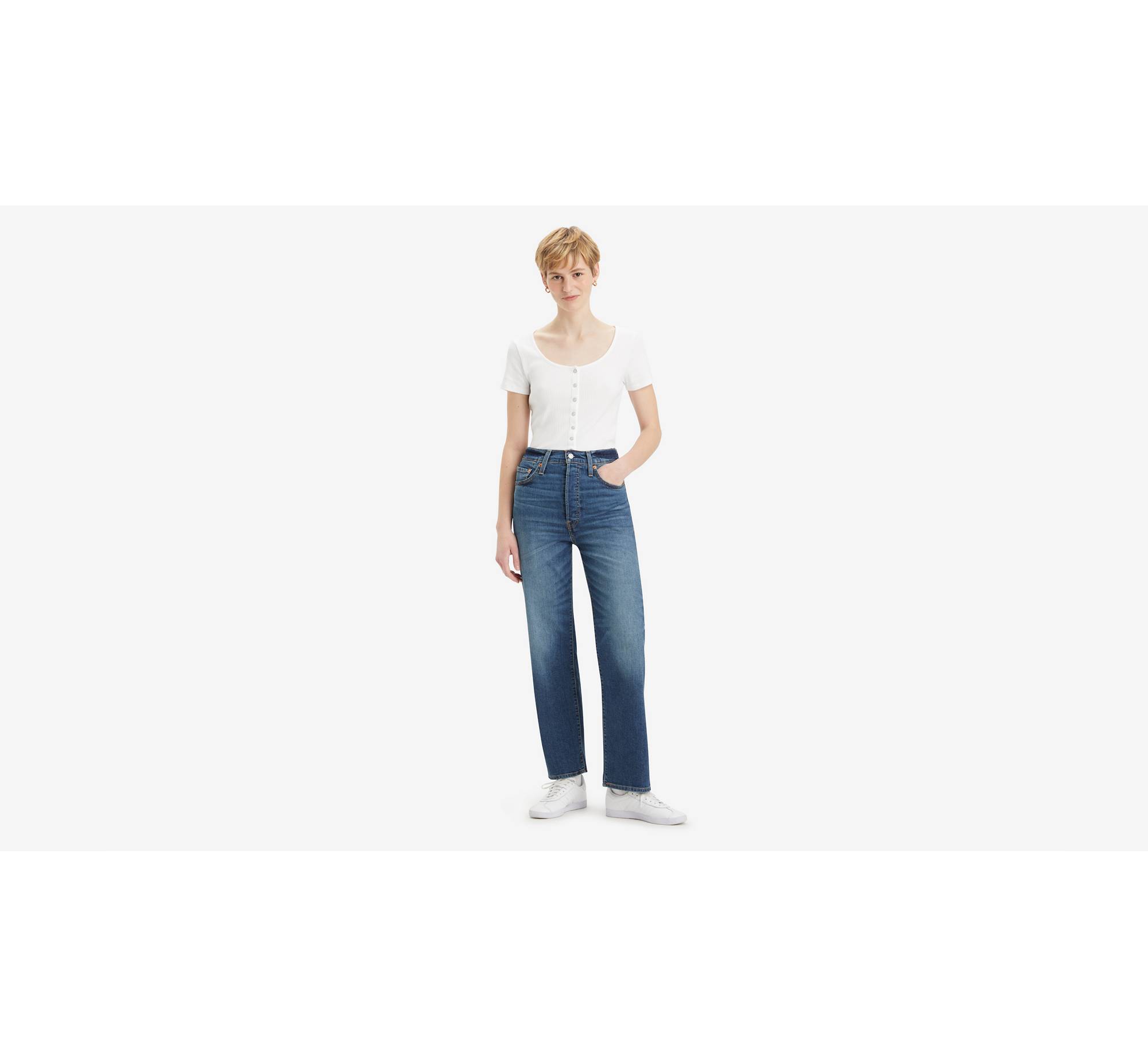 Ribcage jeans met rechte pijpen 1