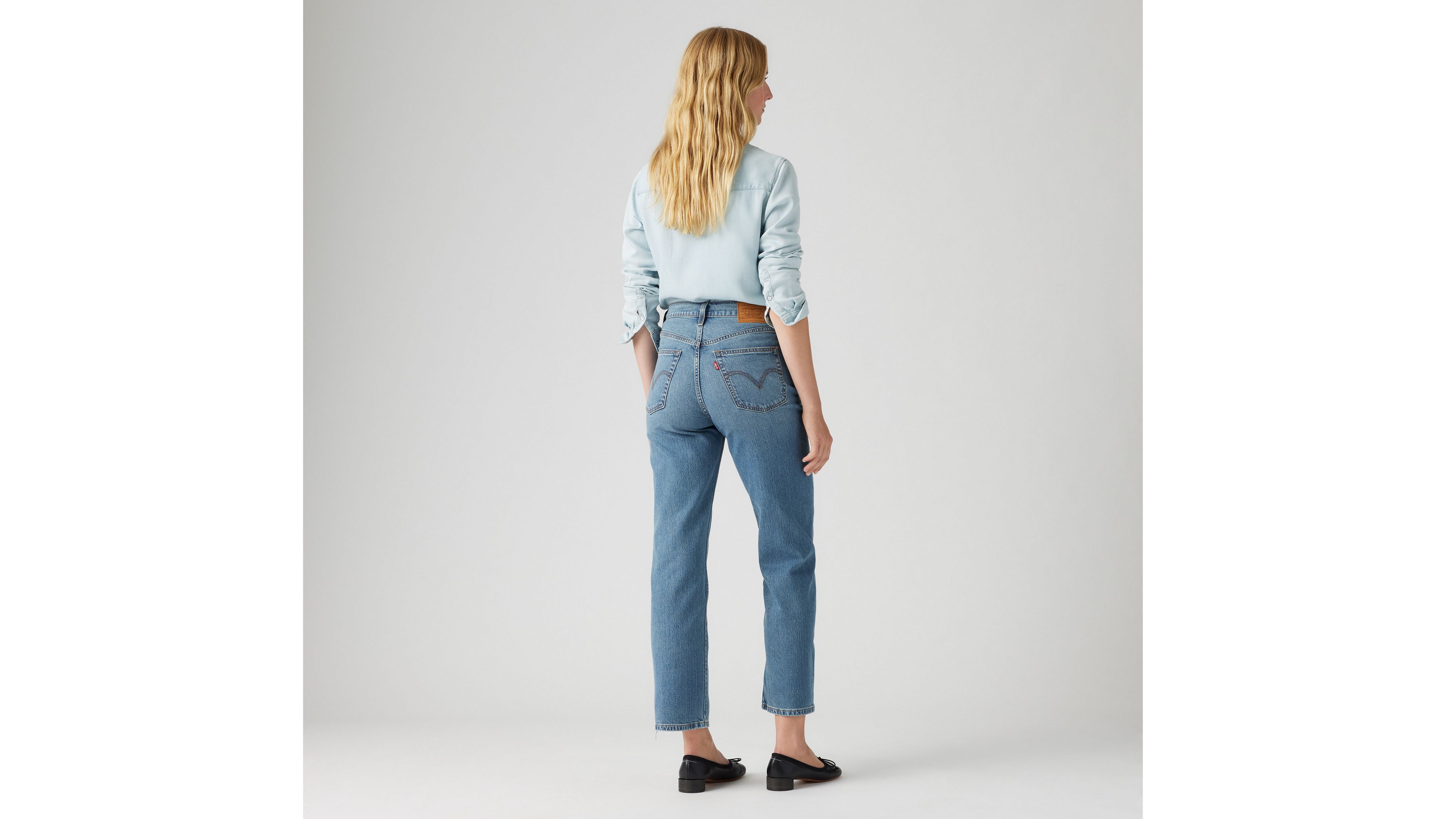 Levi's Ribcage Straight Ankle Cotton Linen Jeans In Cool Invite