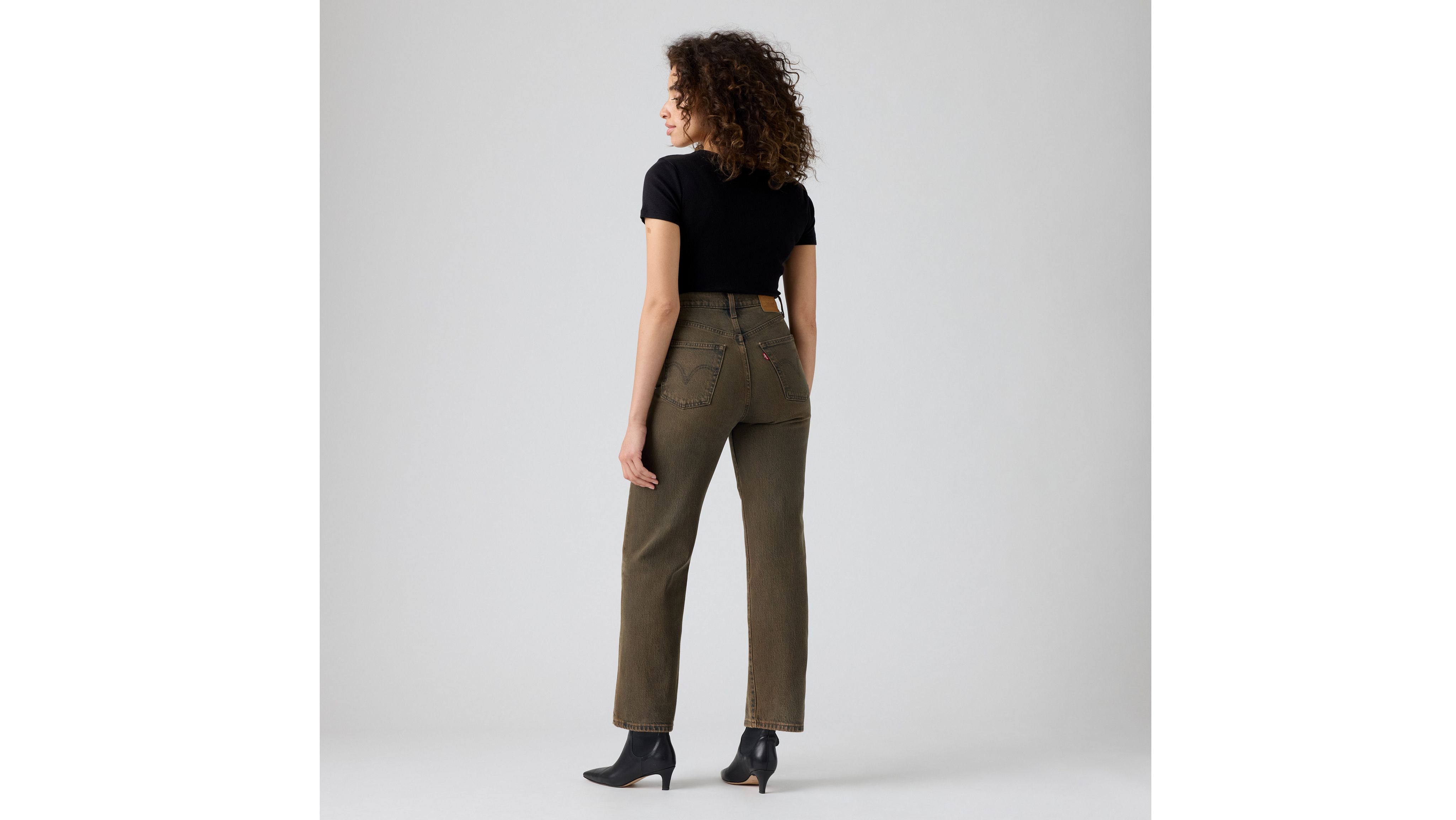 Levi's Ribcage Straight Ankle Women's Jeans 34x27 In Brown