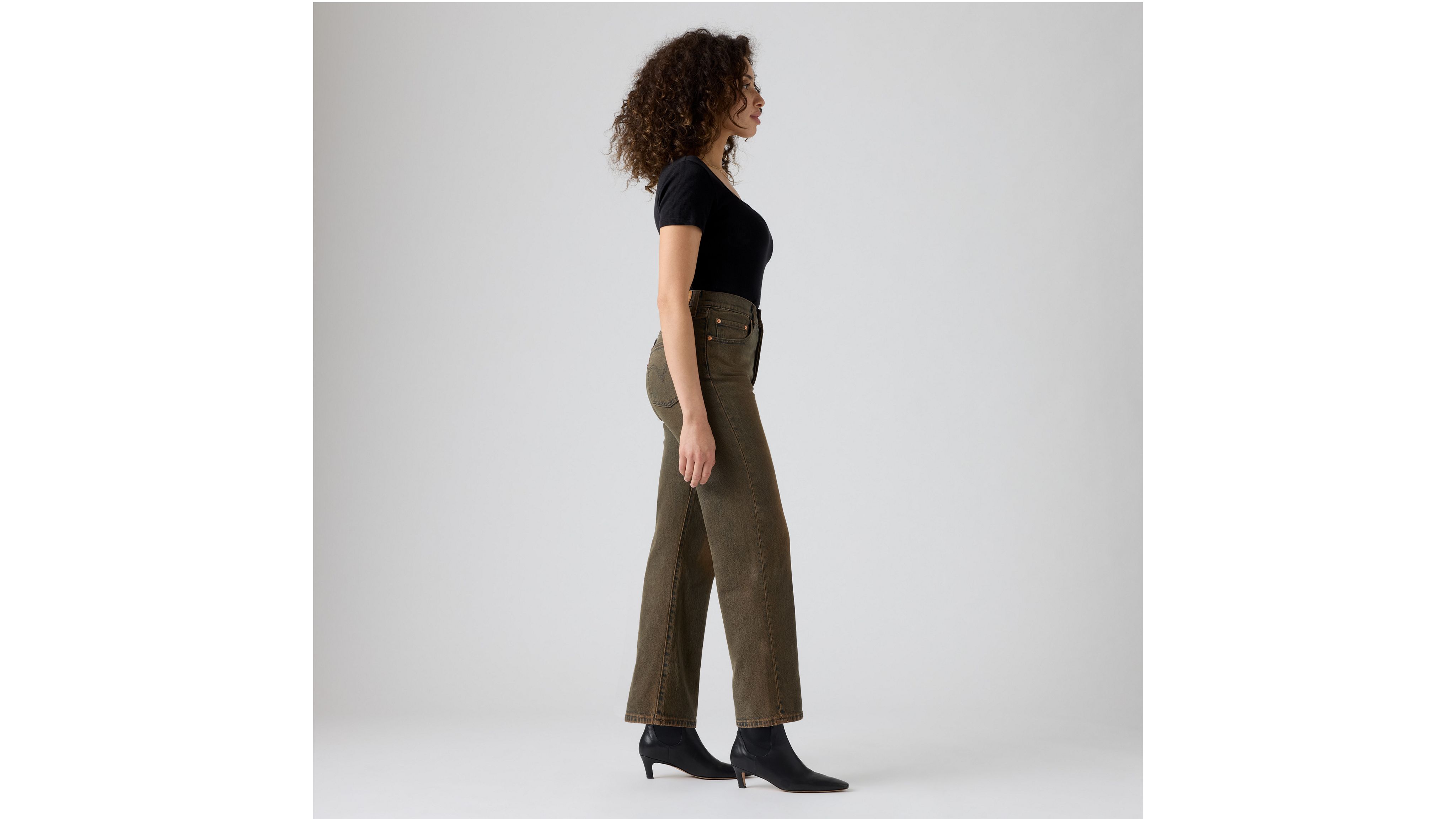 Levi's Ribcage Straight Ankle Women's Jeans 34x27 In Brown