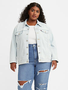 Oversized Jean Jacket Womens Vintage Washed Boyfriend Plus Size Denim Jacket 