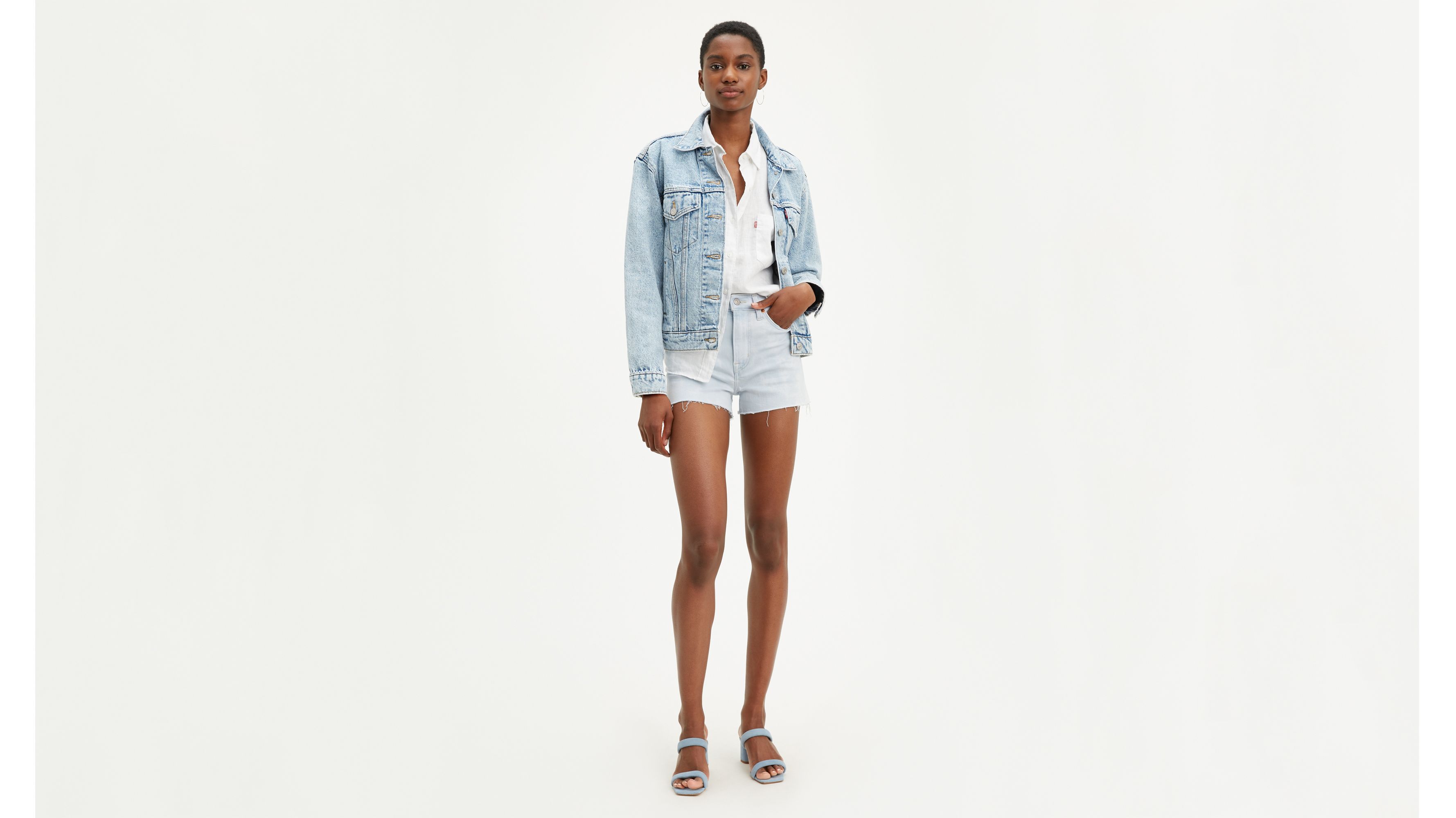 levi's light wash shorts