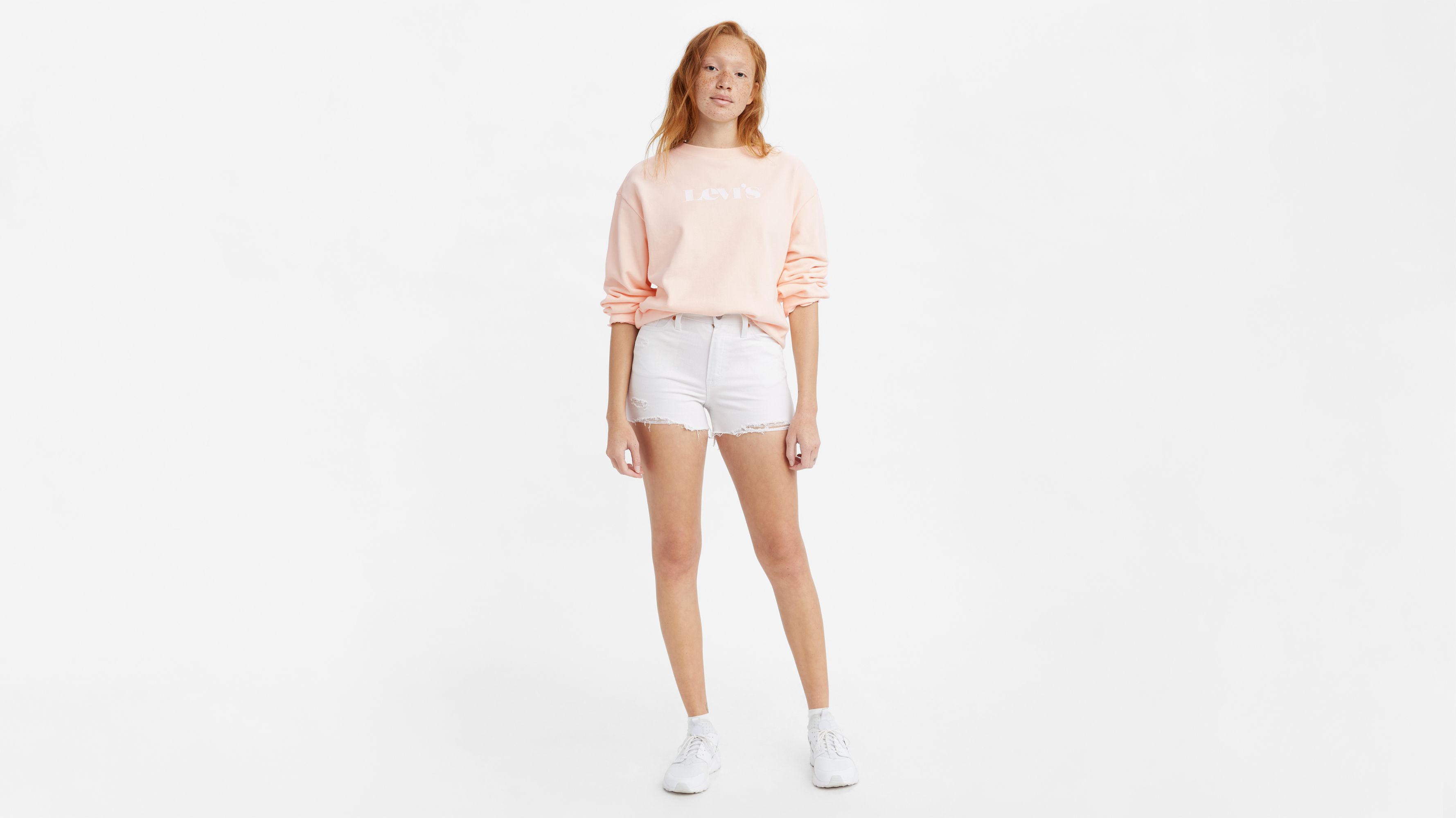 White denim 2025 high waisted shorts