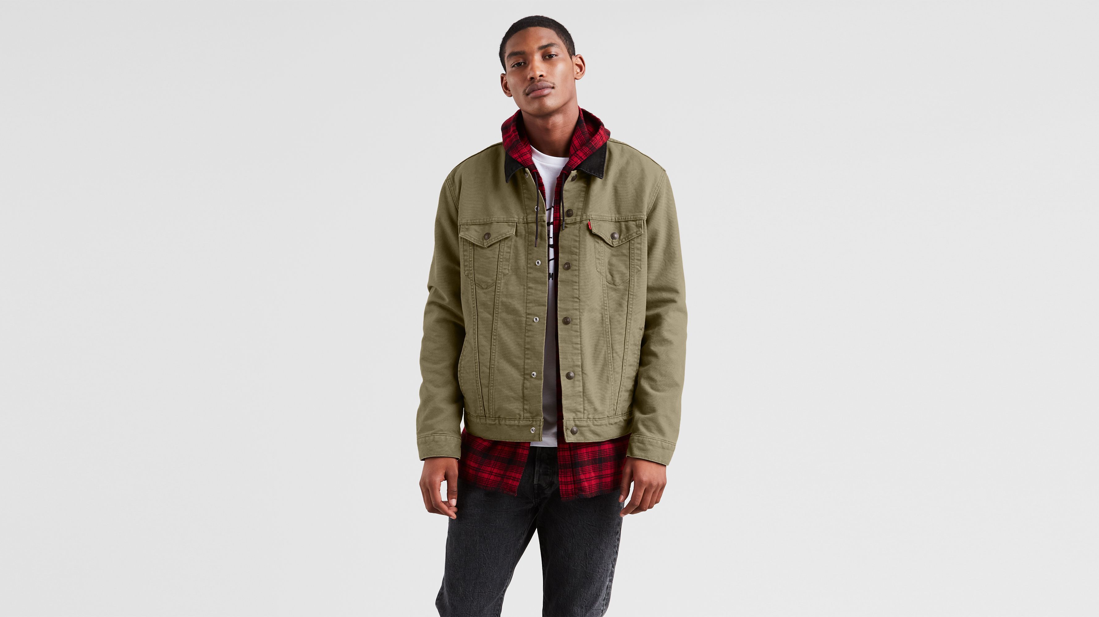 Rarelevis Commuter Trucker Olive Green Jacket/levis Multipocket