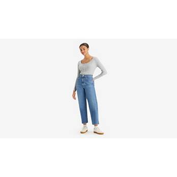 Jeans med ekstrahøj talje og brede ben 1