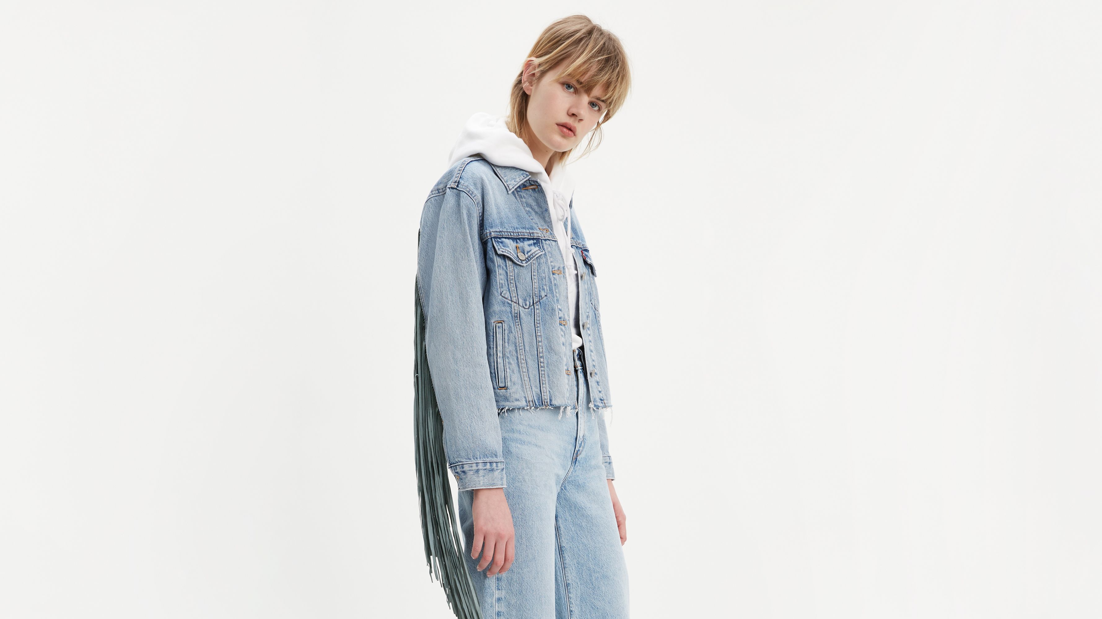 Ex-boyfriend Fringe Trucker Jacket - Light Wash | Levi's® US