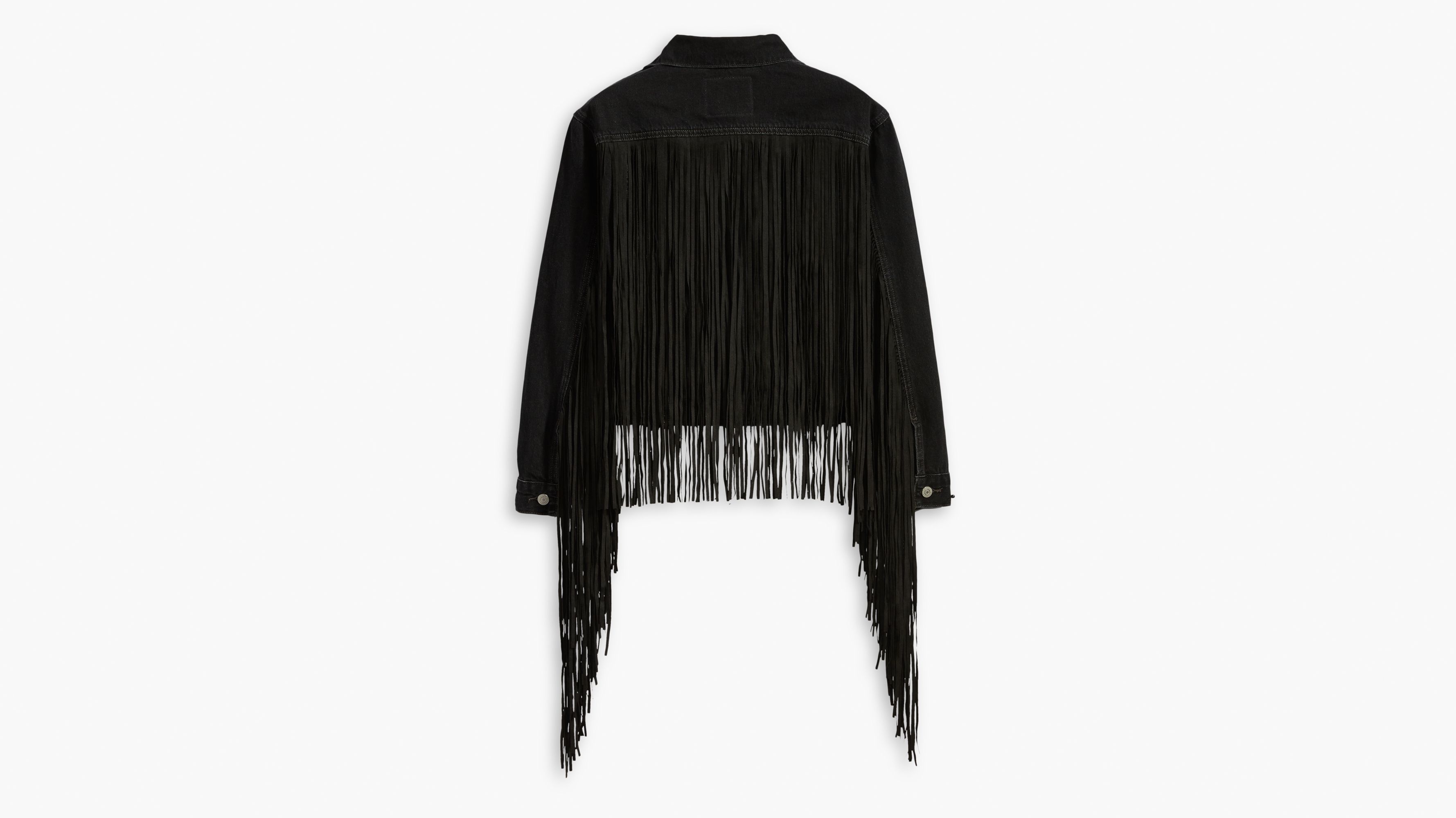 levi's ex boyfriend fringe trucker jacket