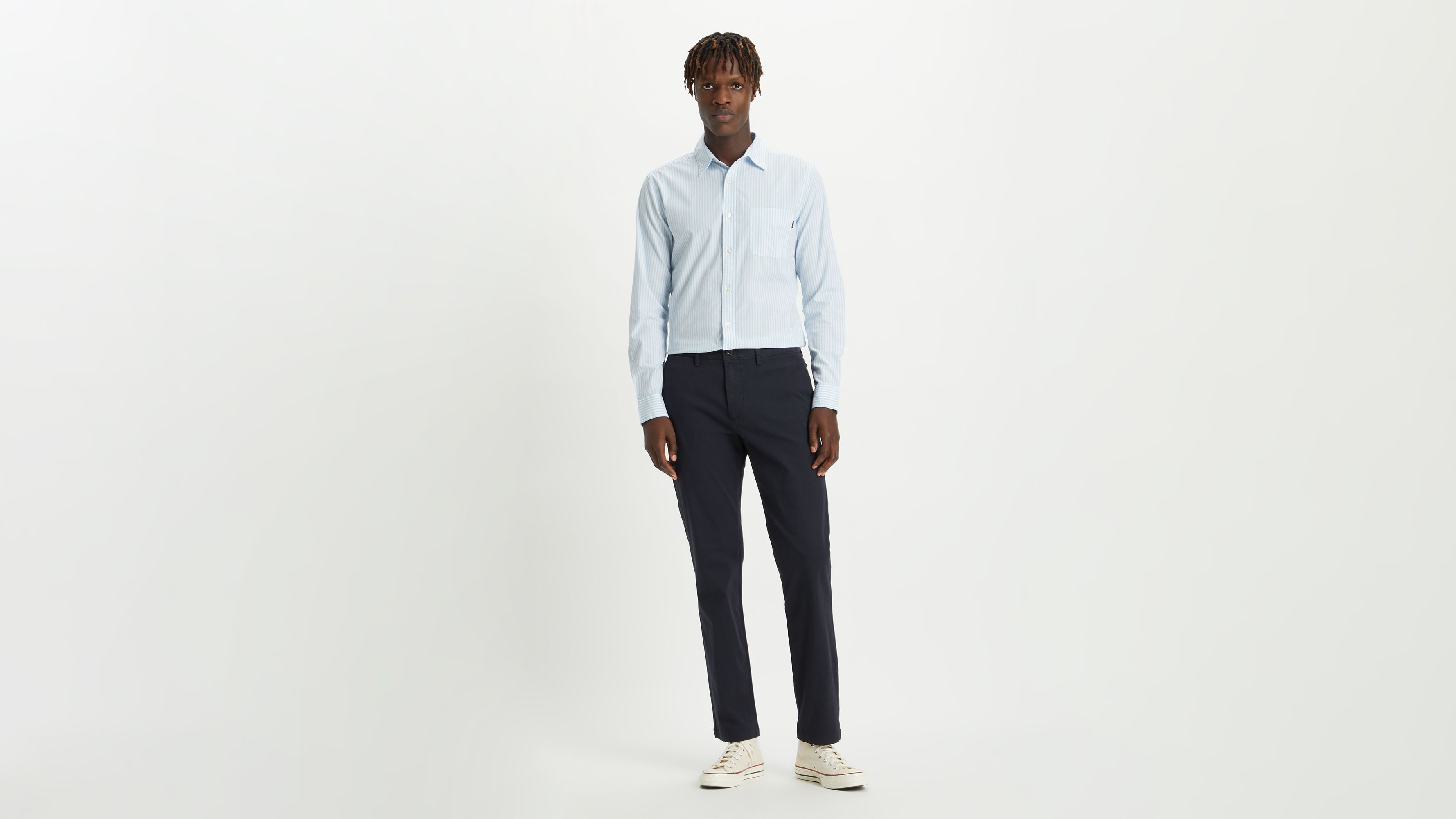 Men S Slim Fit Smart 360 Flex Alpha Chino Pants Blue Dockers Be