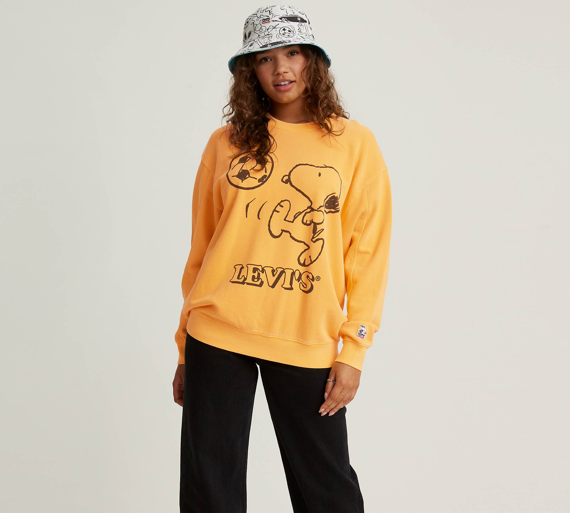 Umeki verjaardag Slager Levi's® X Peanuts Relaxed Oversized Crewneck Sweatshirt - Yellow | Levi's®  US
