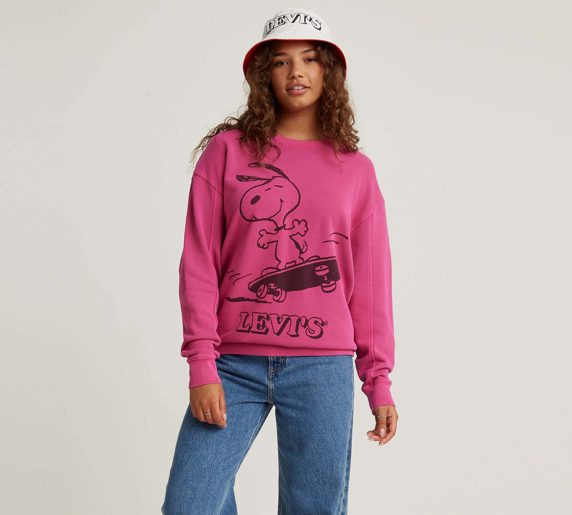 Vulkanisch Welkom Twinkelen Levi's® X Peanuts Relaxed Oversized Crewneck Sweatshirt - Red | Levi's® US