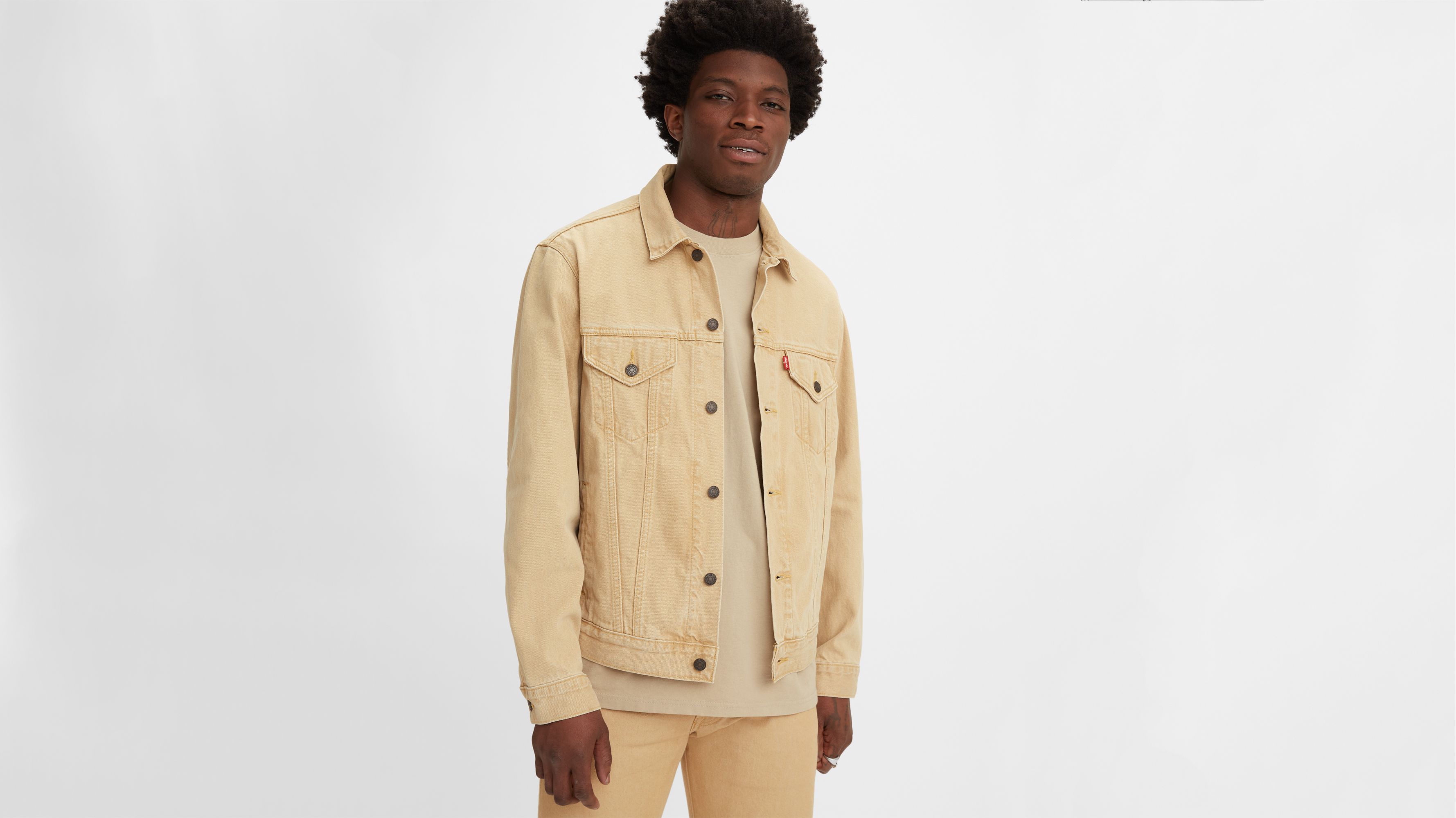 Brown levi trucker jacket sale