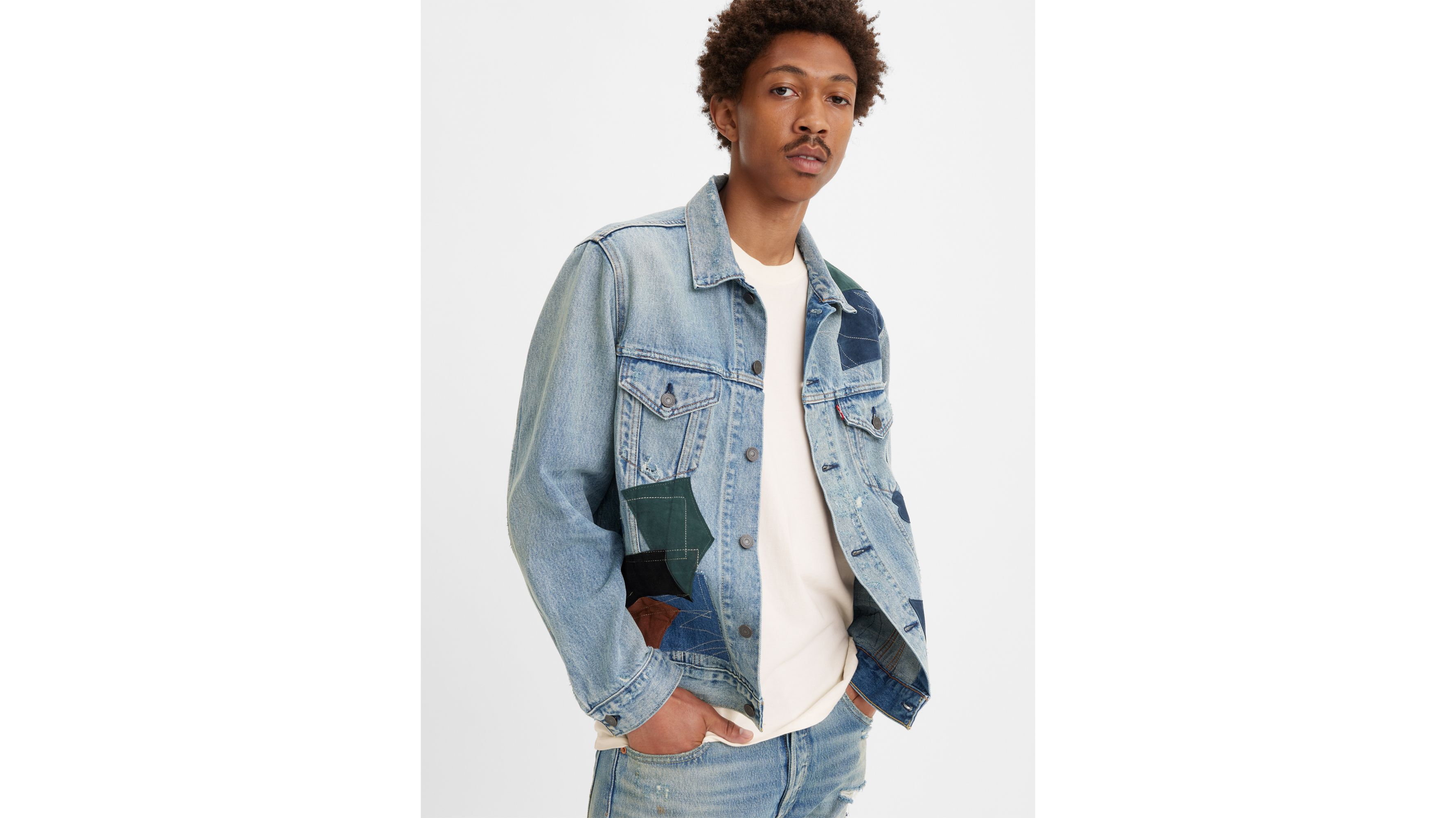 Mens levis denim outlet jacket with fur