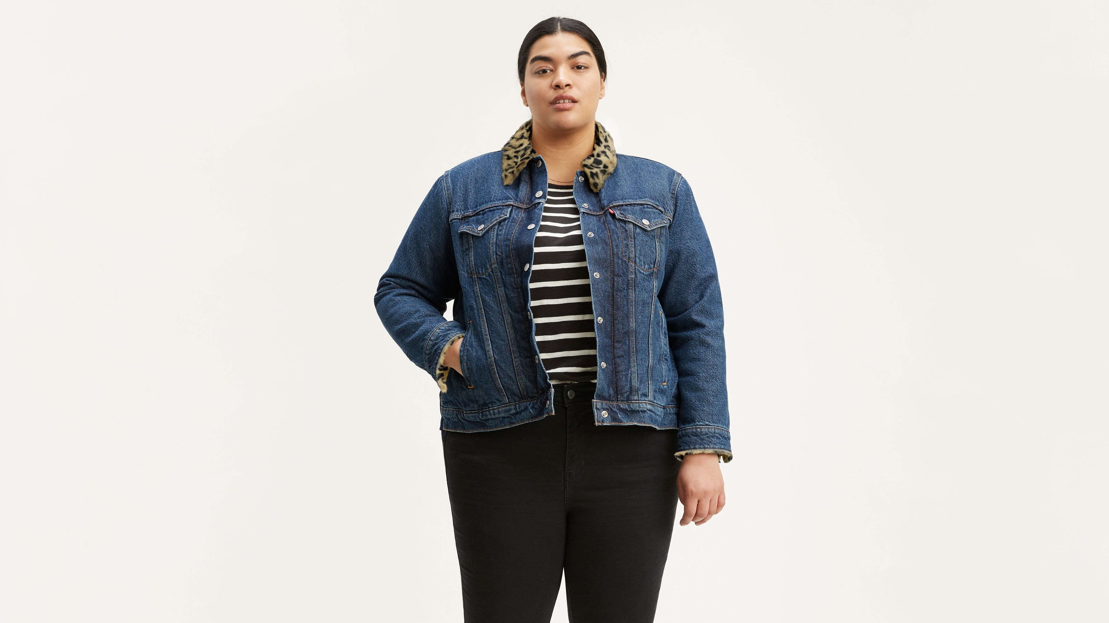 Ex-boyfriend Sherpa Trucker Jacket (plus Size) - Medium Wash | Levi's® US