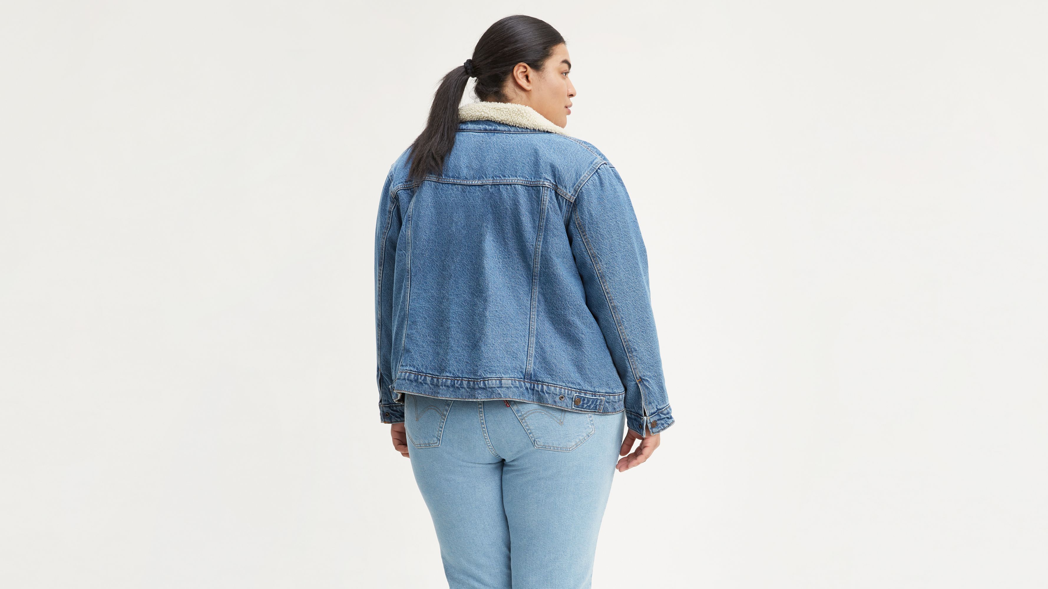 Ex-Boyfriend Sherpa Trucker Jacket (Plus Size) 4