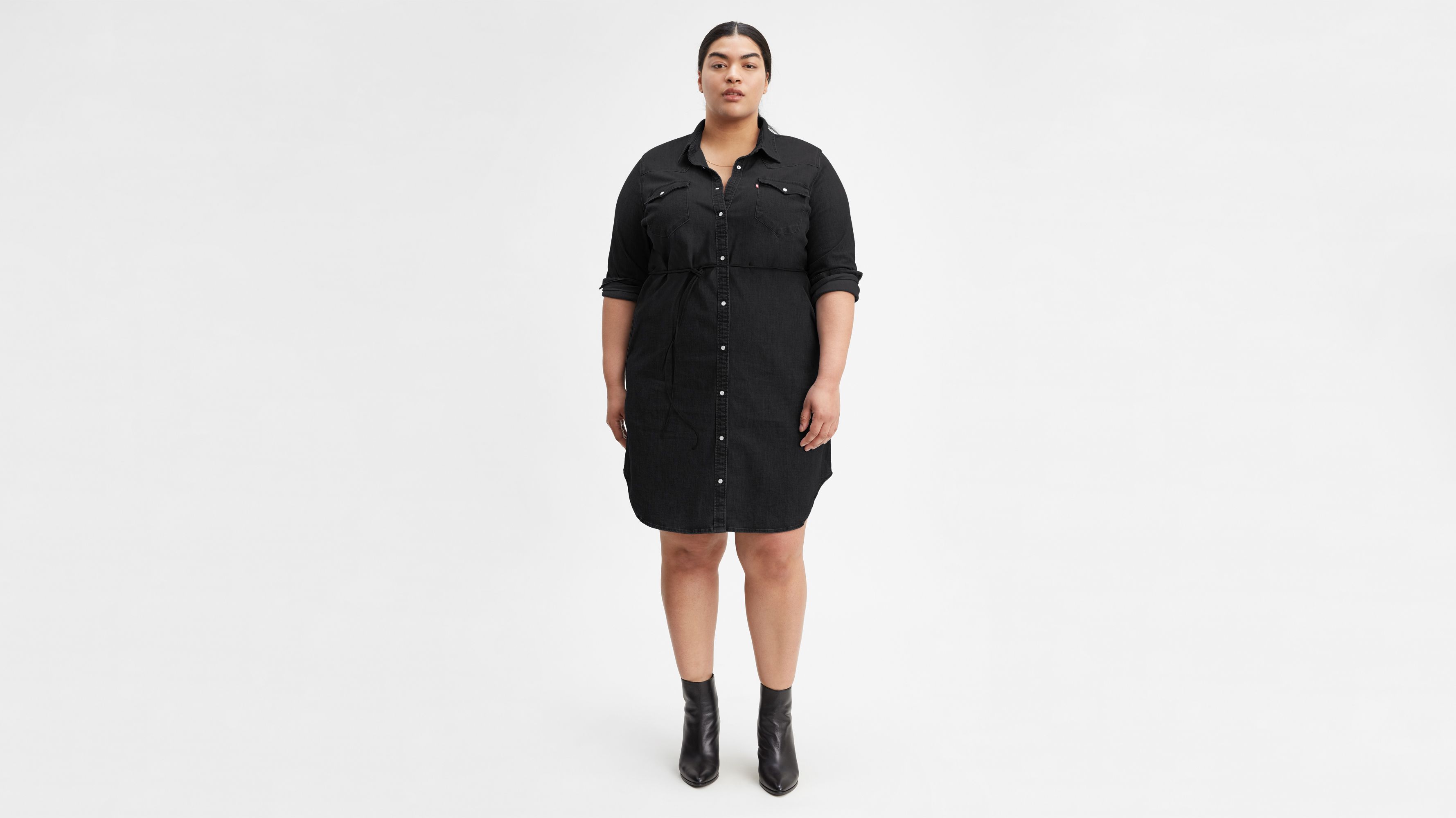 Western Dress (plus Size) - Black 