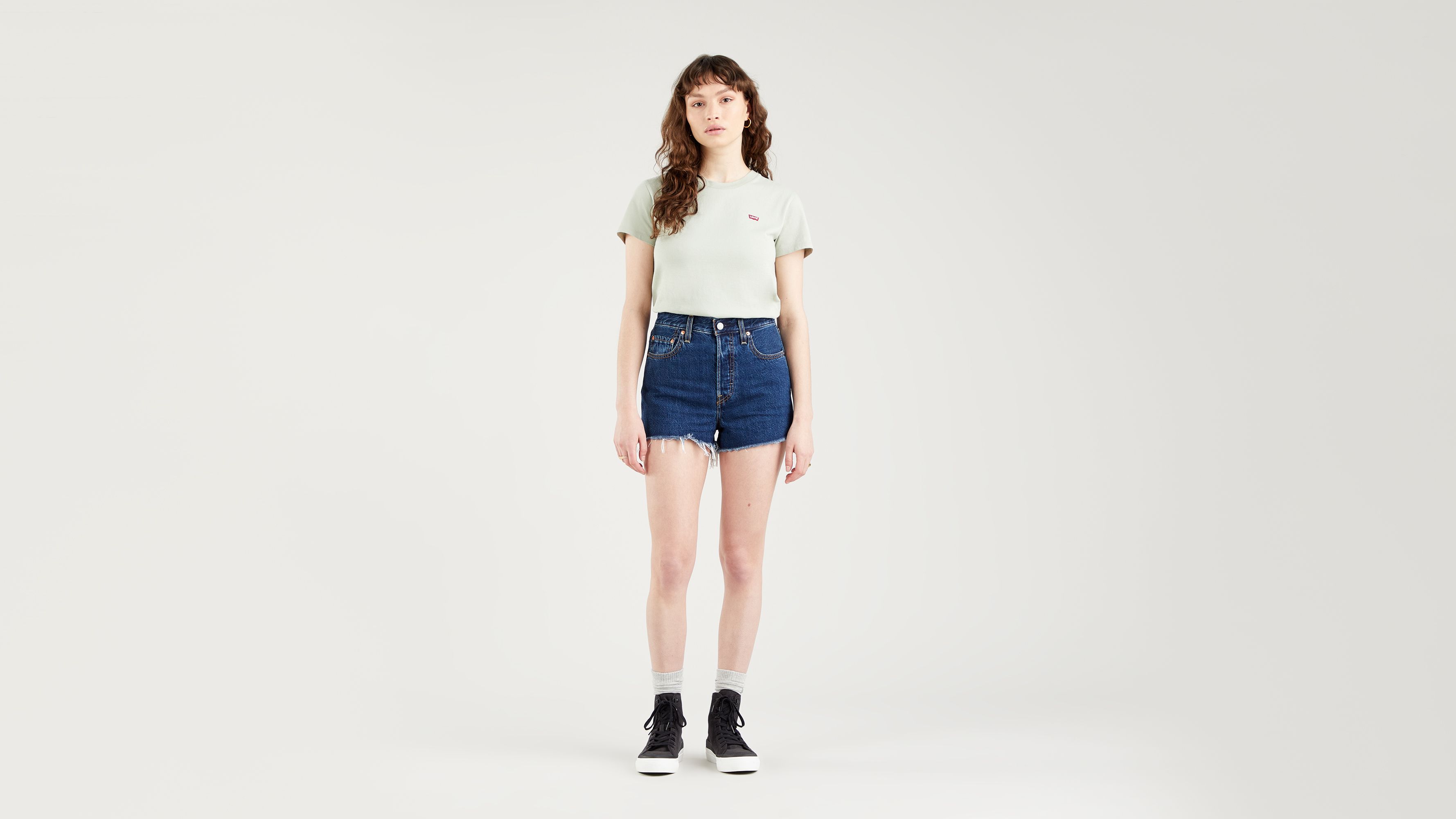 levi's long denim shorts