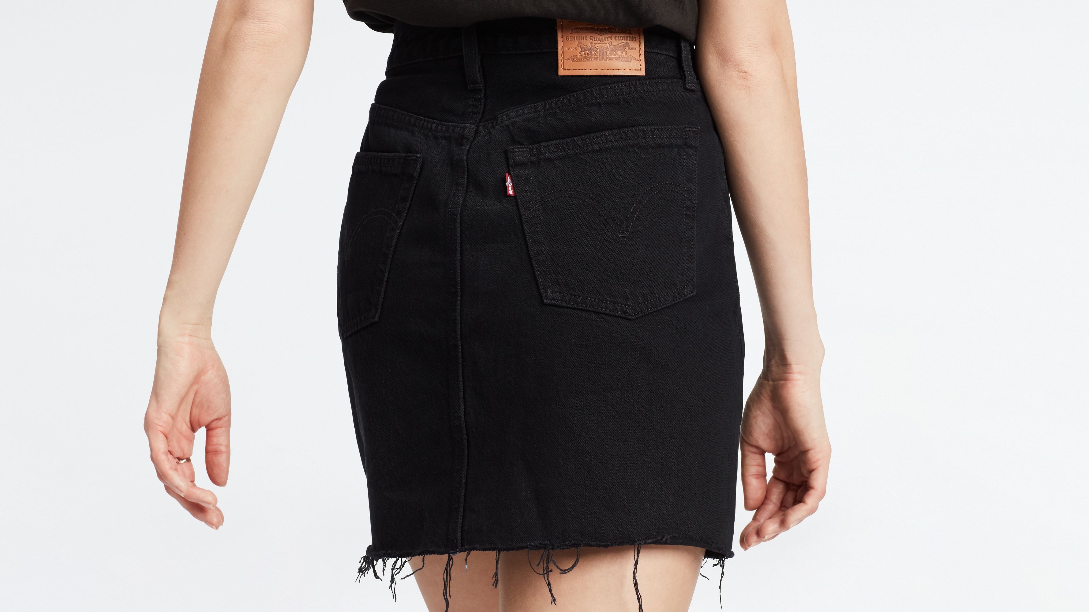 levi's deconstructed skirt black