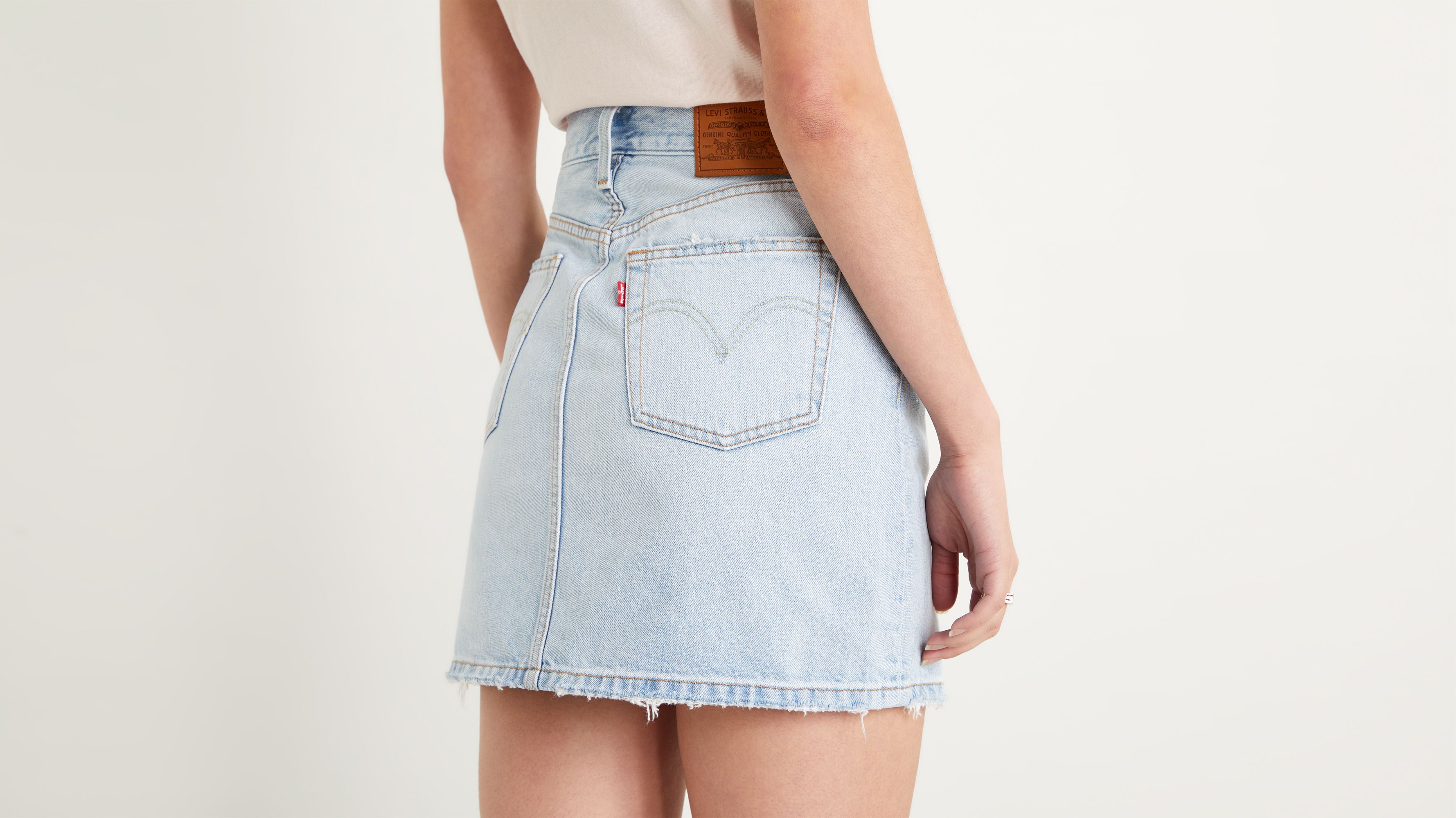 Levi's deconstructed skirt clearance zwart