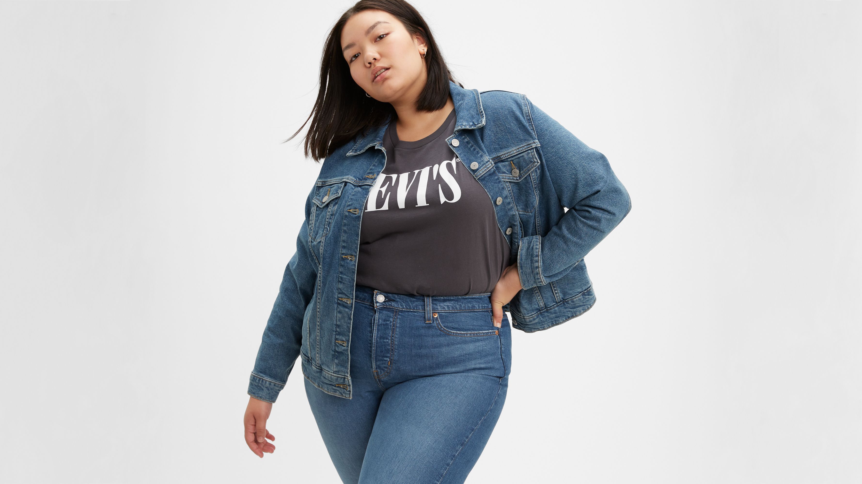 plus size levi jean jacket
