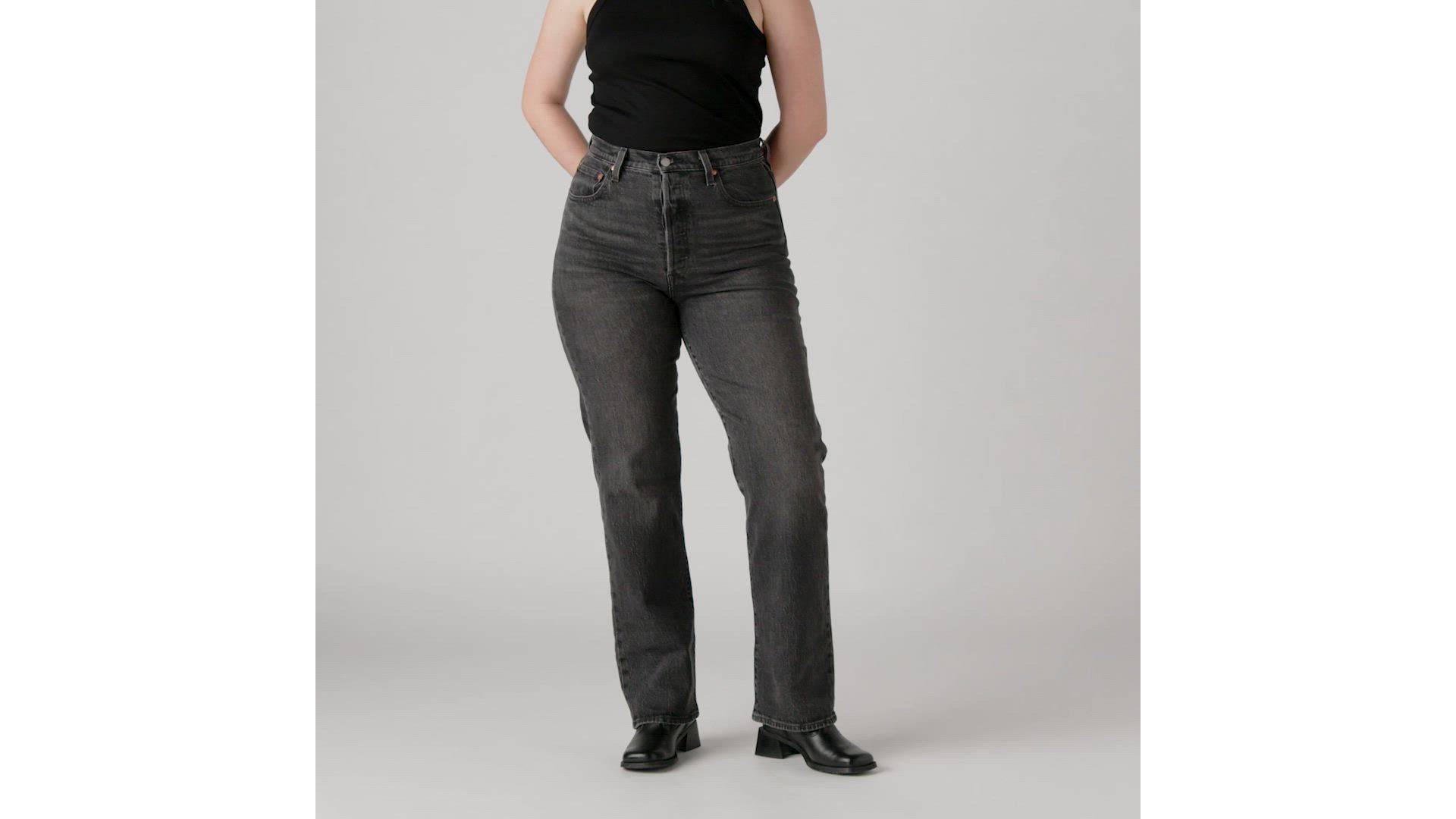 ★GLOWNY★G CLASSIC RIB SQUARE LONG SLEEVE (BLACK)★正規品 Square-neck Rib-knit Top - Black - Ladies | H&M US