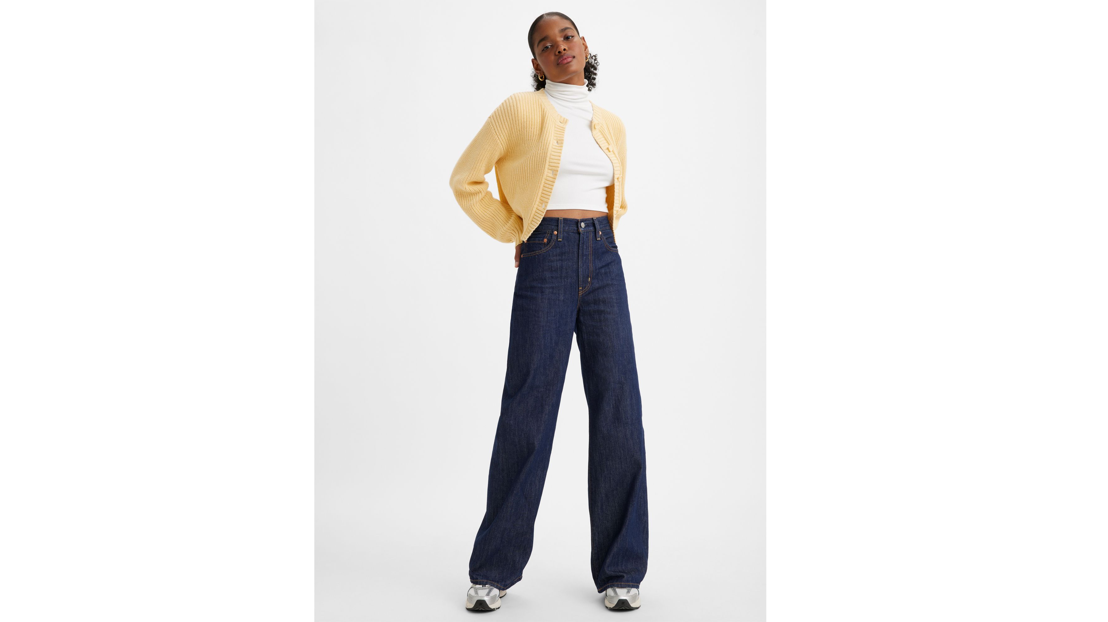 Top 73+ imagen levi’s ribcage high waist wide leg jeans