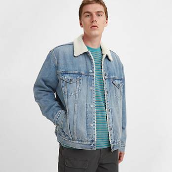 Vintage Relaxed Fit Sherpa Trucker Jacket - Light Wash | Levi's® CA
