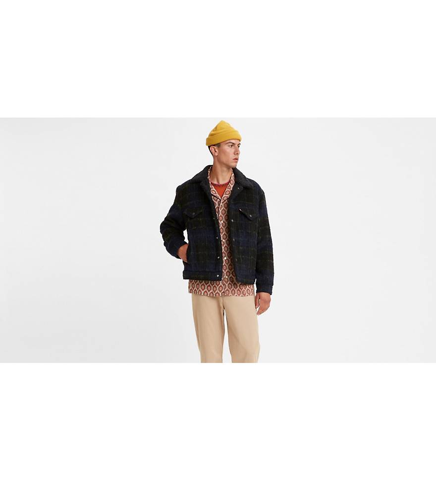 Tweed Vintage Fit Sherpa Trucker Jacket - Brown | Levi's® US
