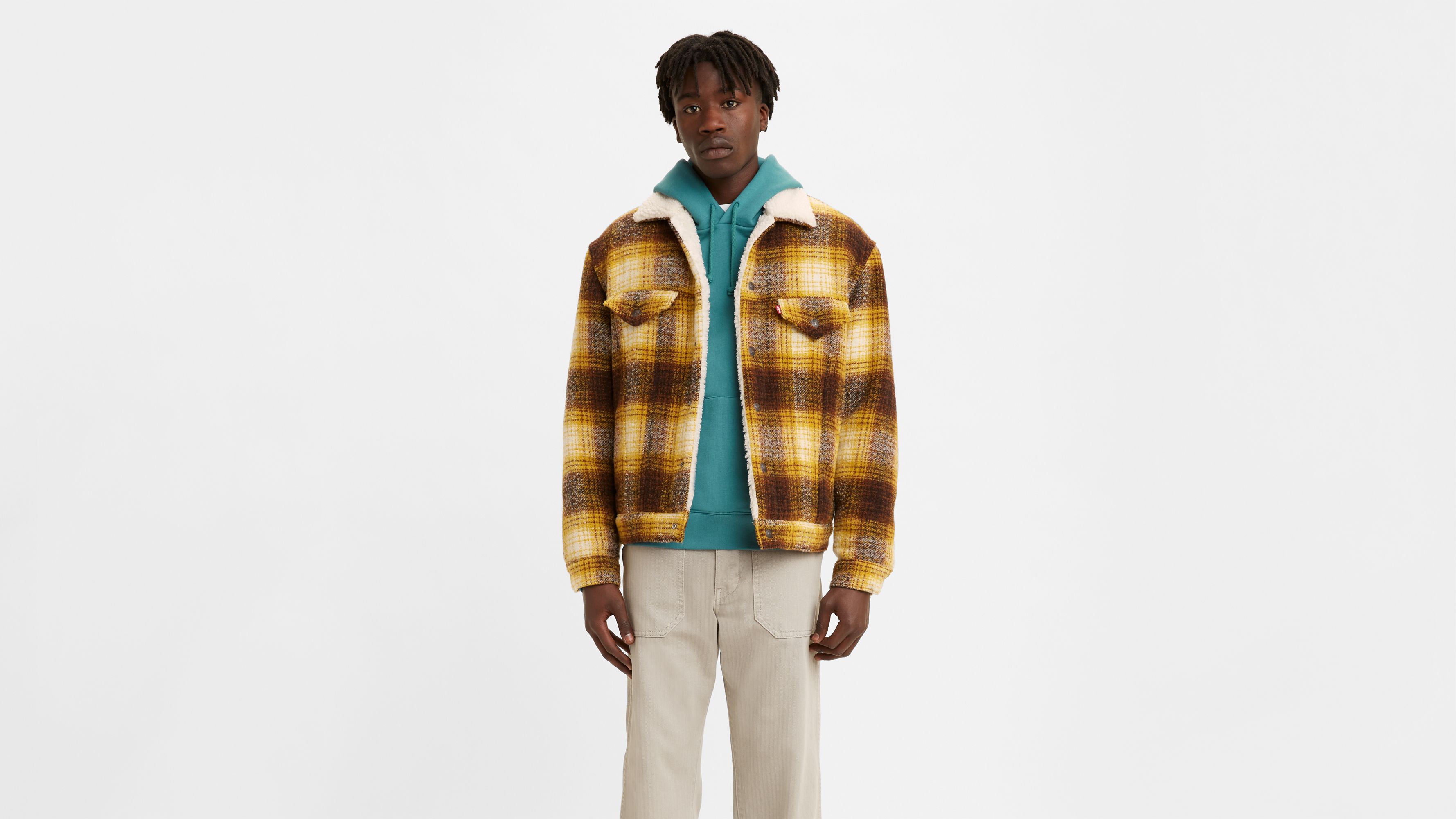 Tweed Vintage Fit Sherpa Trucker Jacket - Brown | Levi's® US