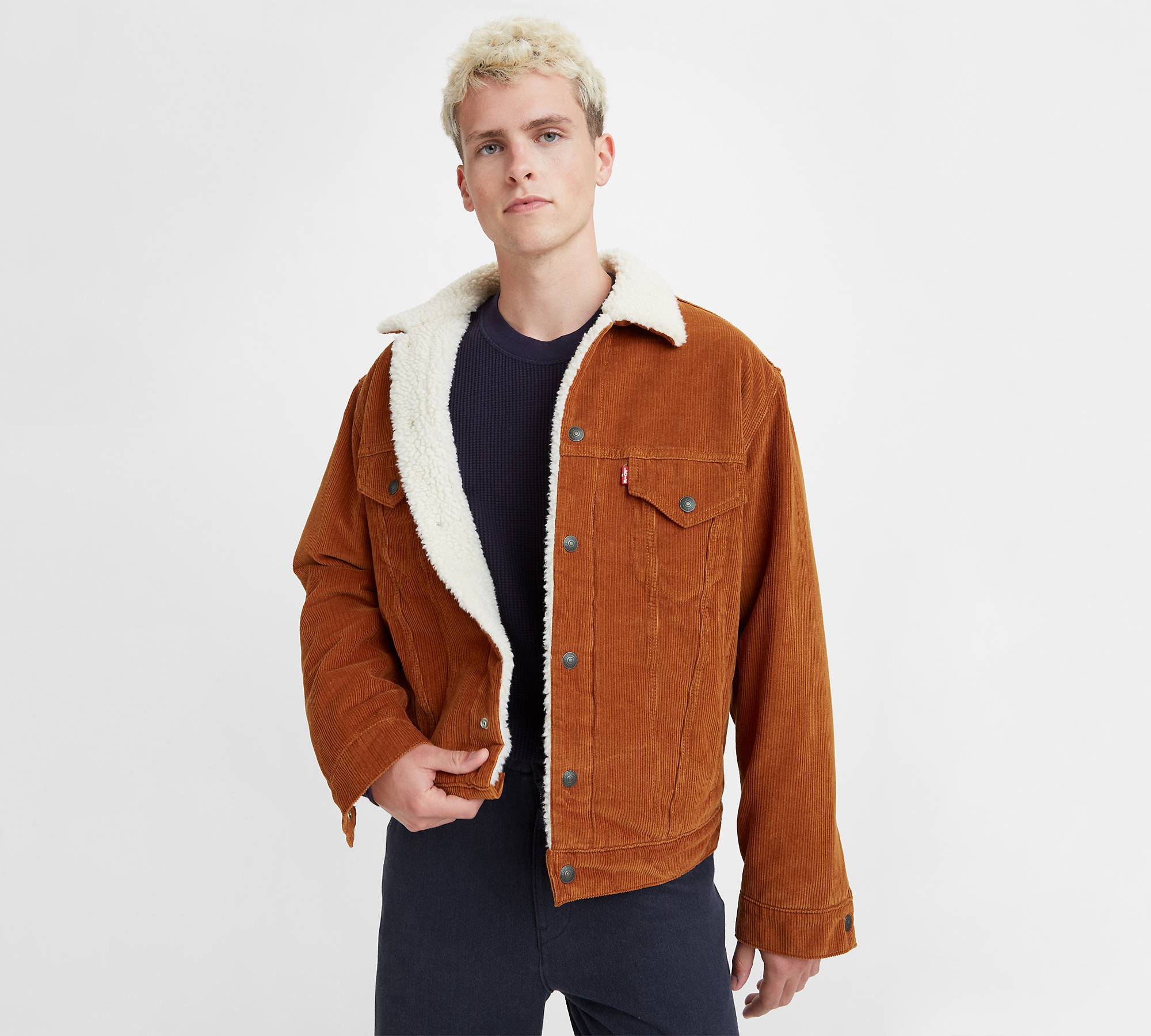 Corduroy Vintage Fit Sherpa Trucker Jacket - Orange | Levi's® US