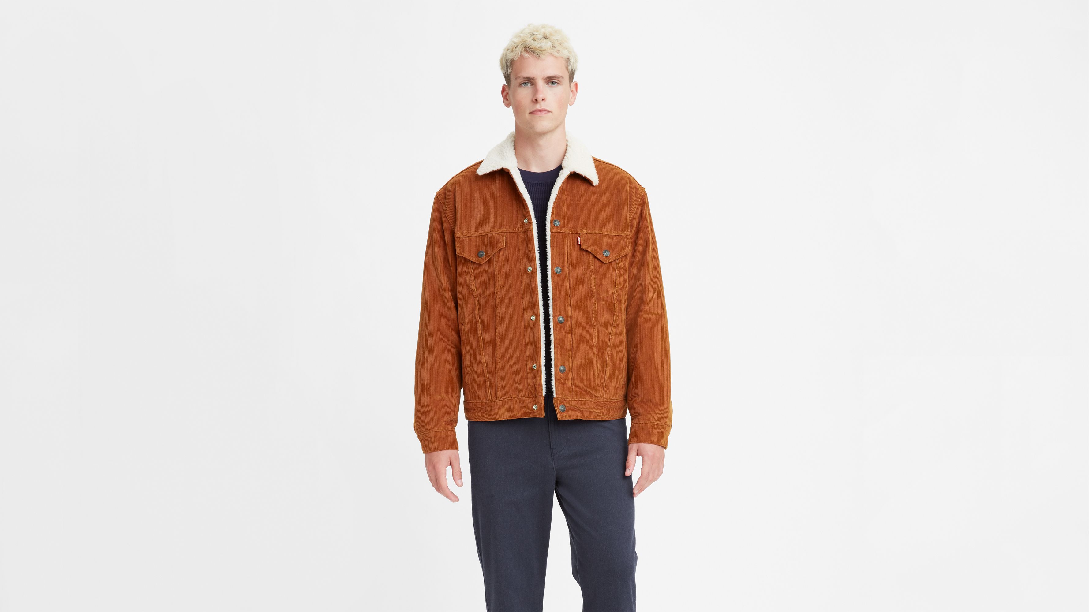 Corduroy Vintage Fit Sherpa Trucker Jacket - Orange | Levi's® US