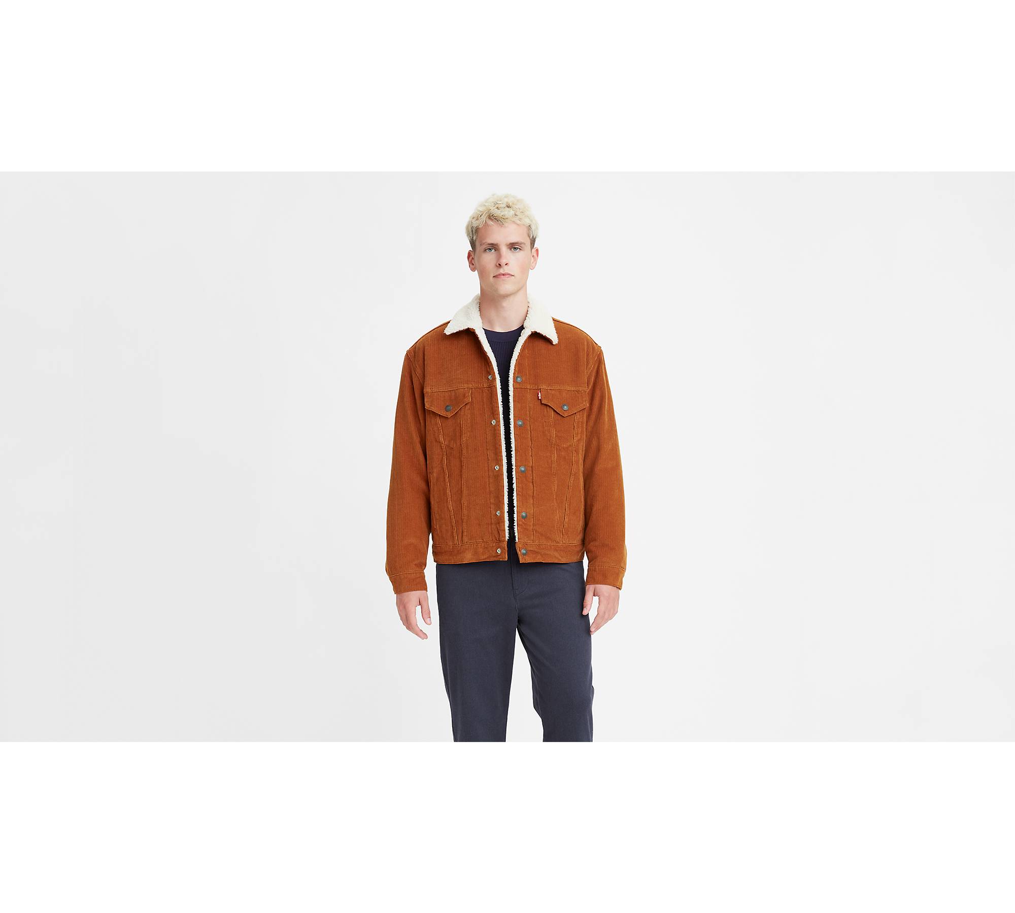 Corduroy Vintage Fit Sherpa Trucker Jacket Orange | Levi's® US