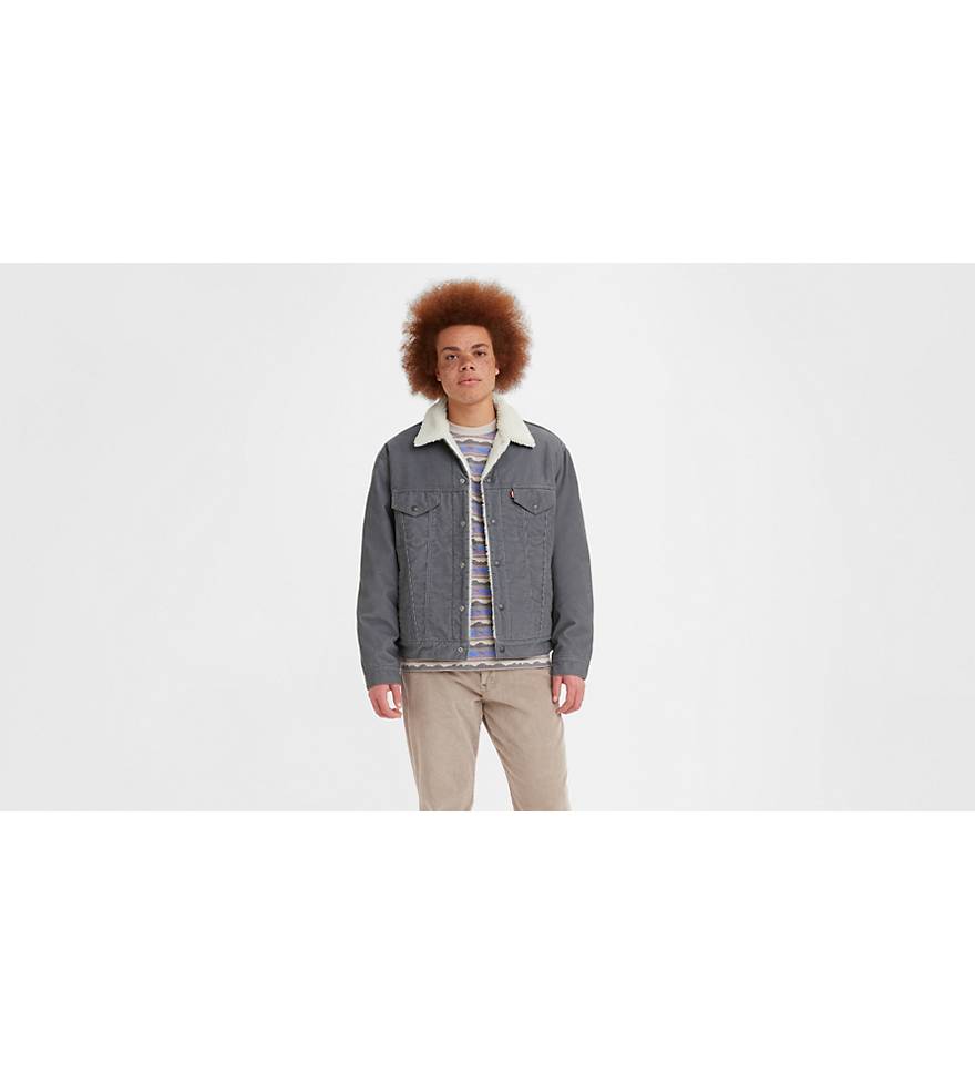 Relaxed Fit Corduroy Trucker Jacket - Grey | Levi's® US
