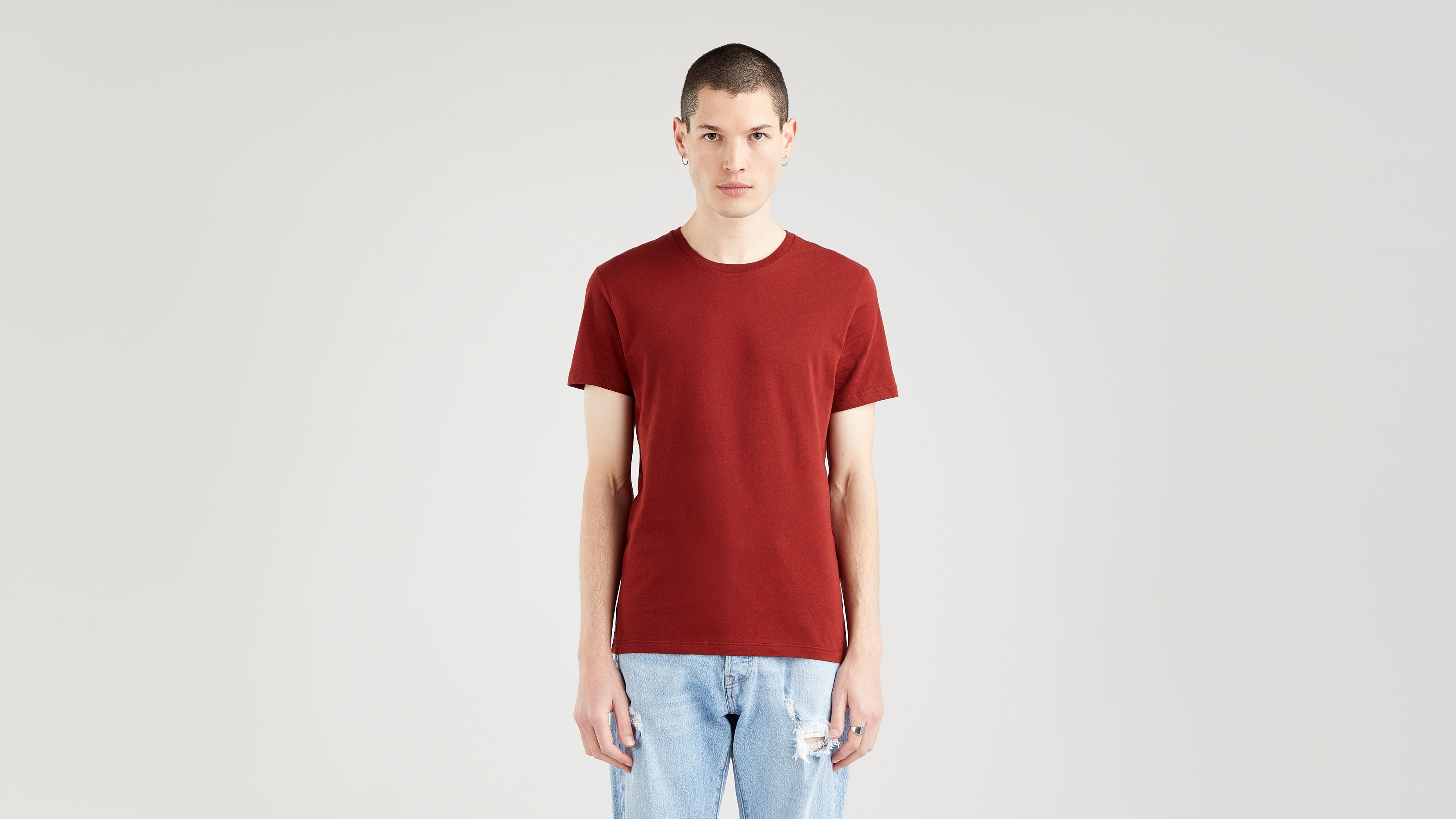 Levi's heren Slim 2-Pack Crewneck Tee, White/ Med Heather Grey, XL